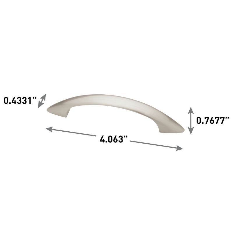 Franklin Brass 10pk 3" 76mm Modern Curve Pull Nickel