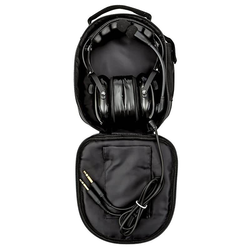 KA-1 Premium Gel Ear Seal PNR Pilot Aviation Headset with MP3 Support and Carrying Case