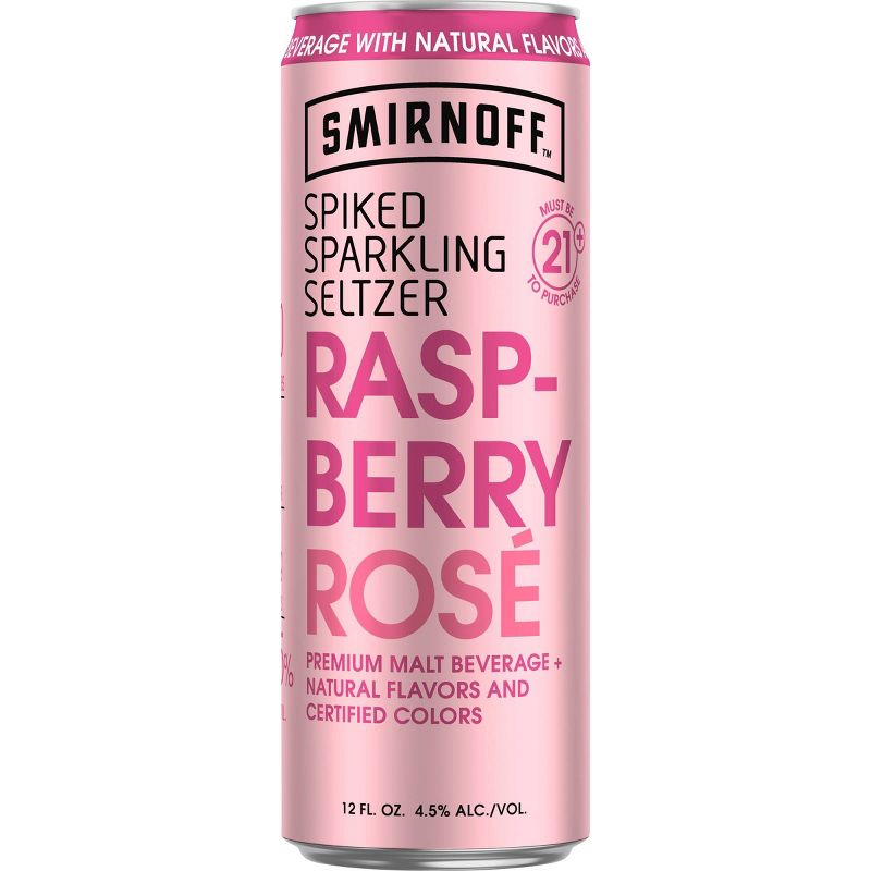 Smirnoff Raspberry Rosé Spiked Sparkling Seltzer - 6pk/12 fl oz Slim Cans