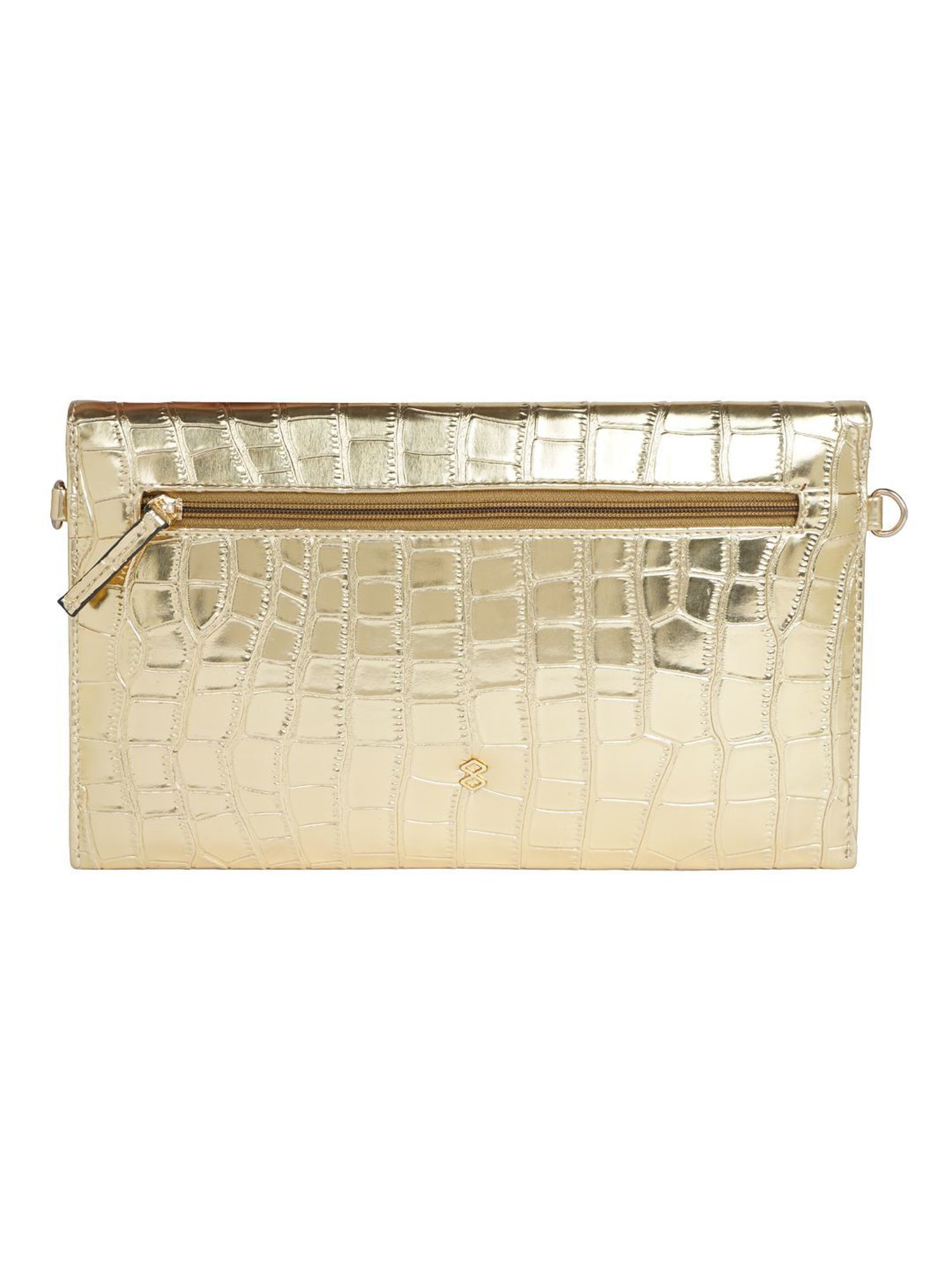 Horra Golden Embellished Envelope Clutch