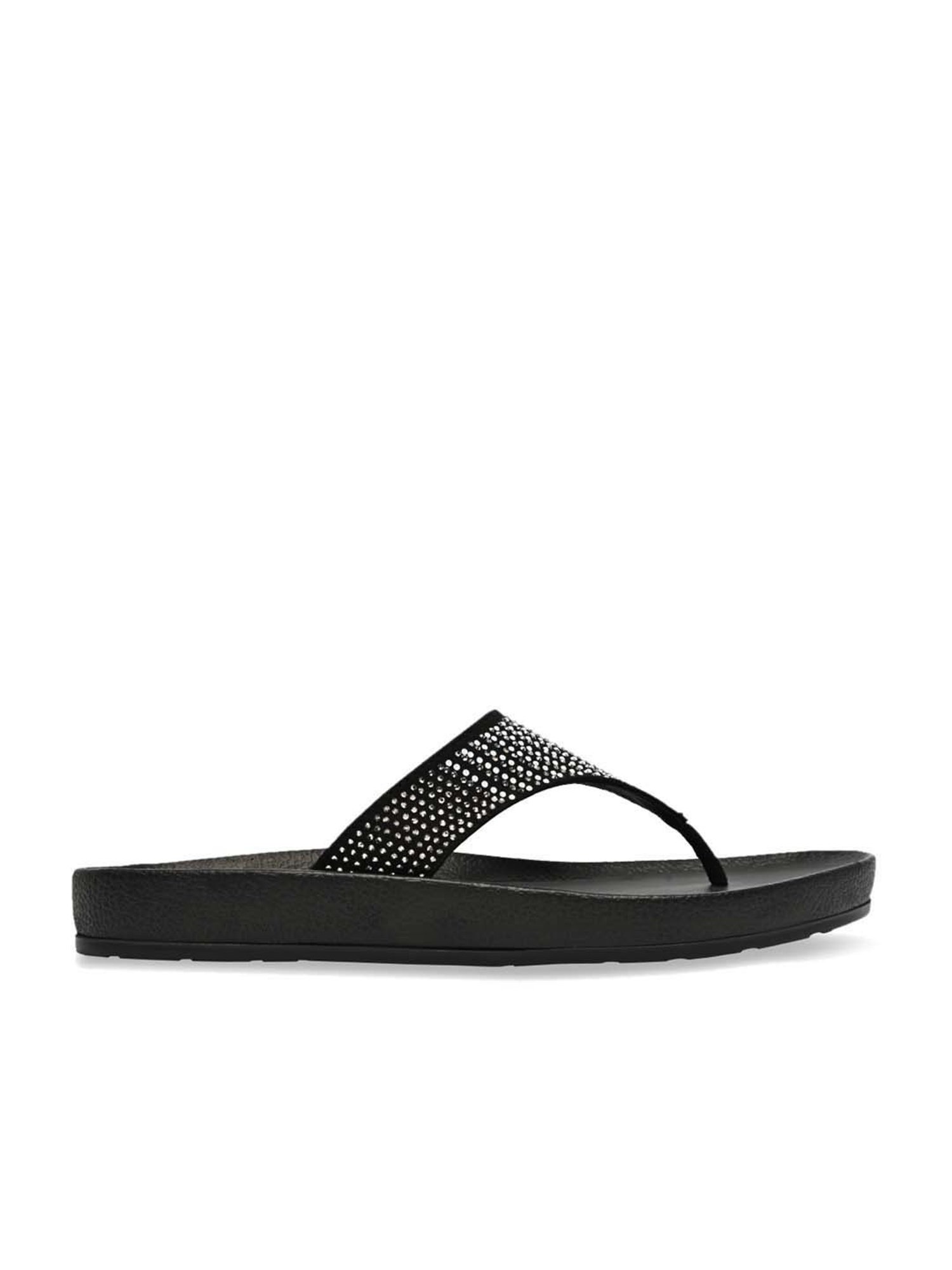 Rocia by Regal Women's Black Thong Sandals