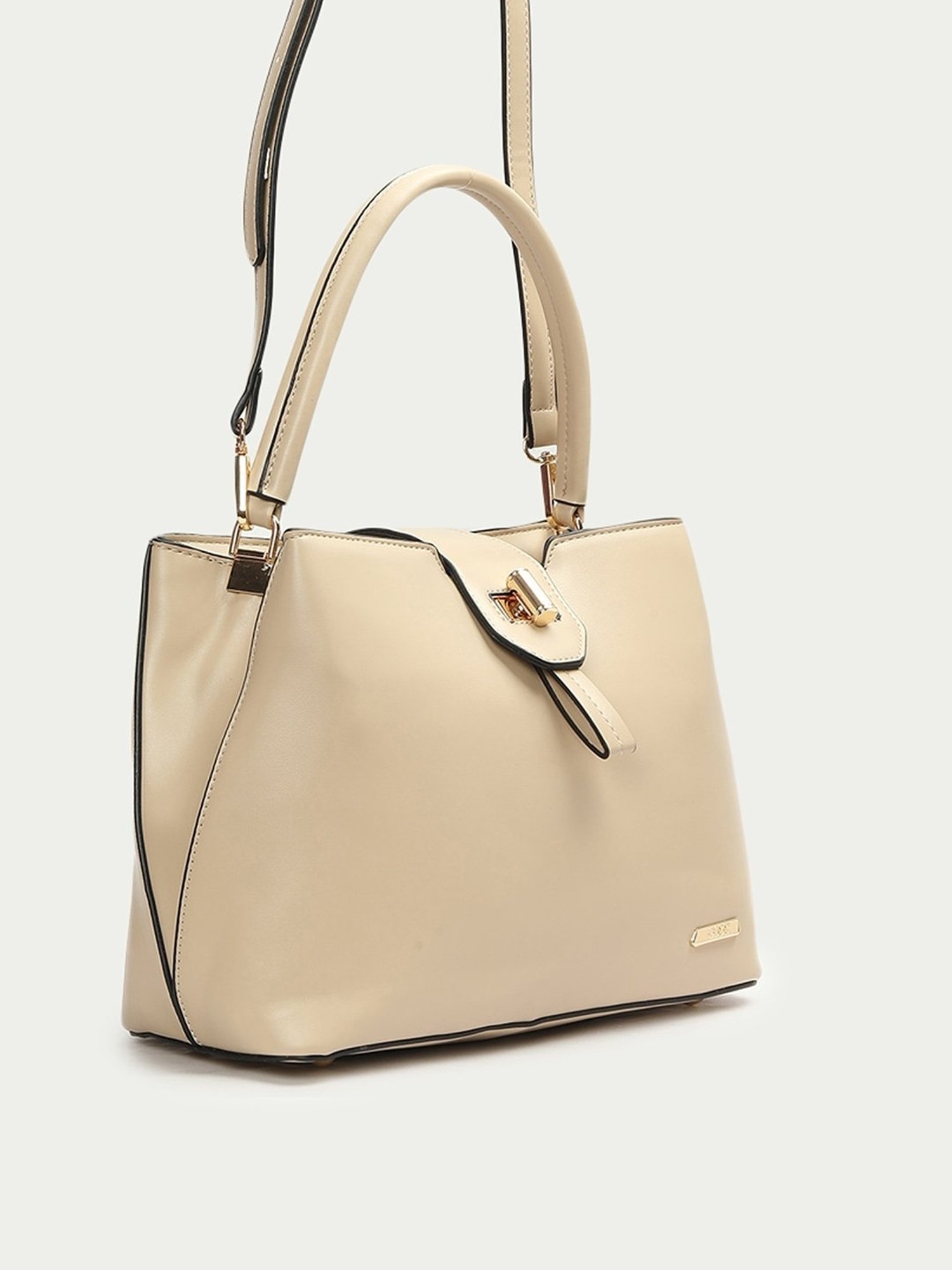 Code by Lifestyle Beige Solid Handbag