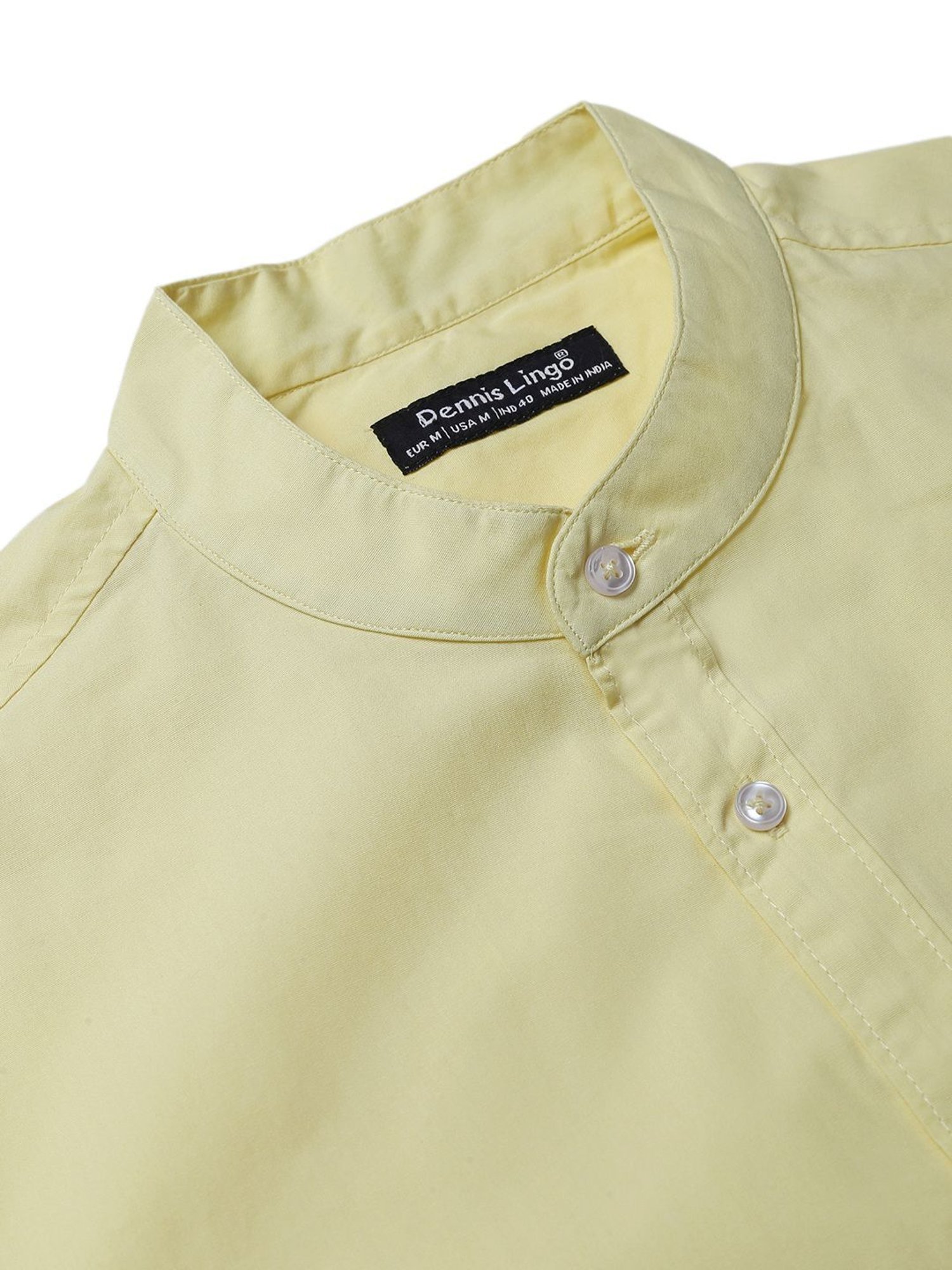 Dennis Lingo Lemon Cotton Slim Fit Shirt