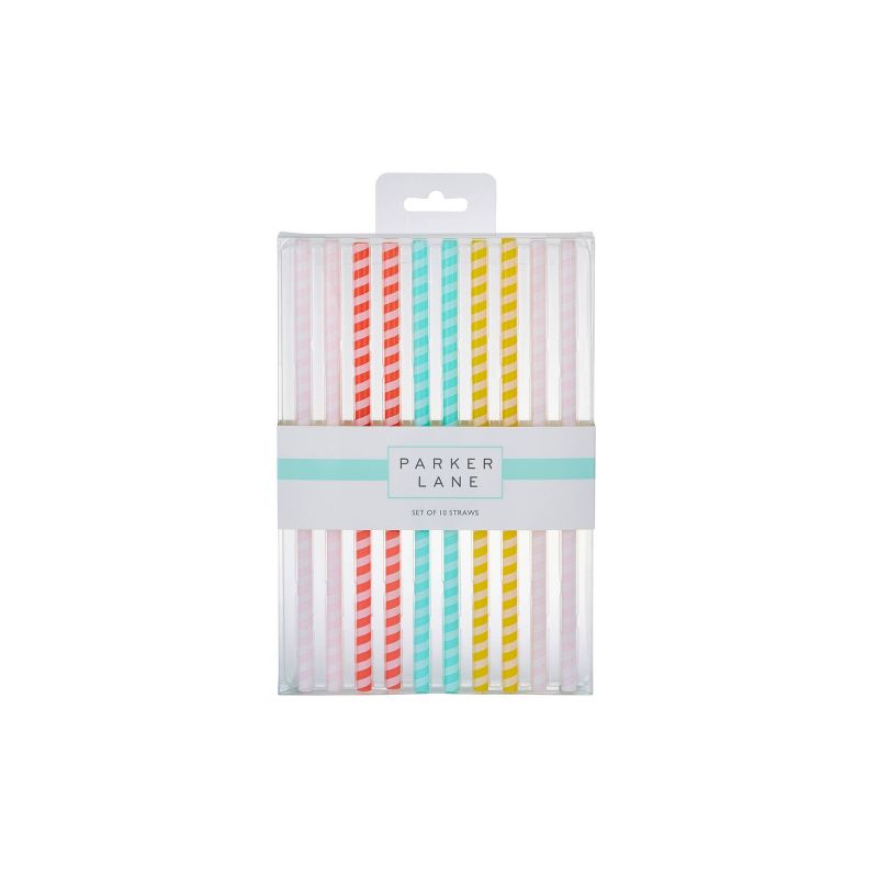 Parker Lane 10pk Party Straws Striped