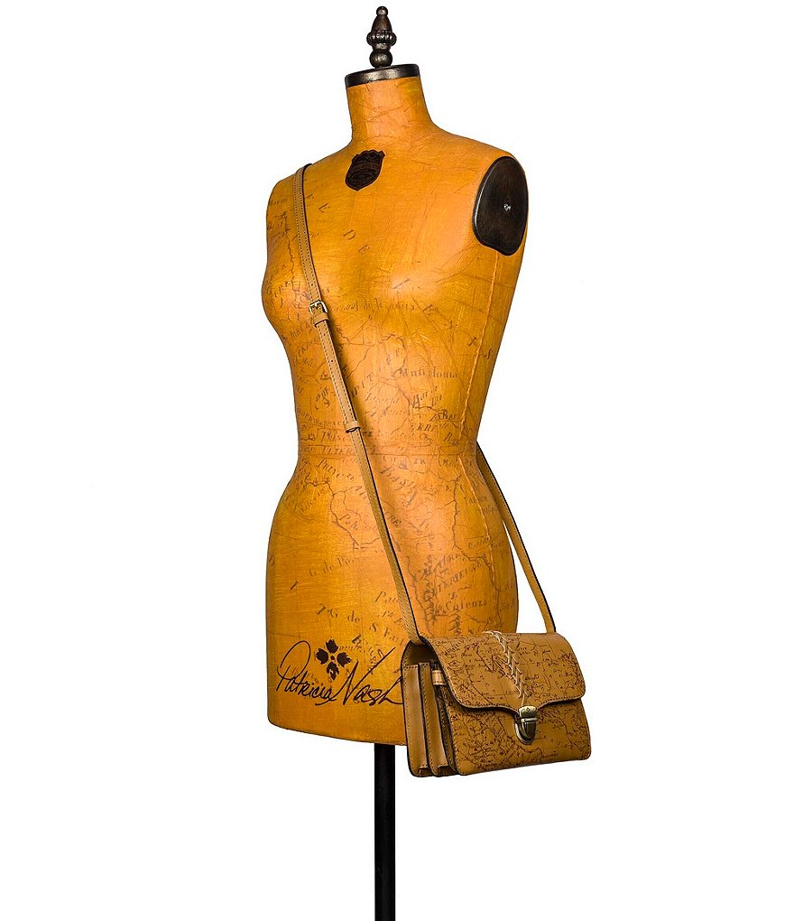 Patricia Nash Signature Map Collection Belizzi Leather Push-lock Crossbody Bag