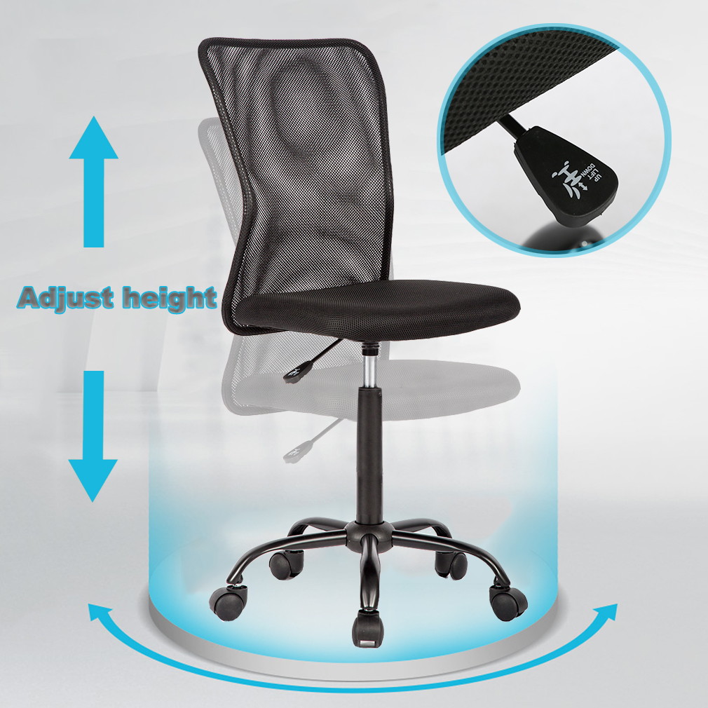 Ergonomic Office Chair Mesh Desk Chair Task Computer Chair Adjustable Stool Back Support Modern Executive Rolling Swivel Chair for Women&Men, Black