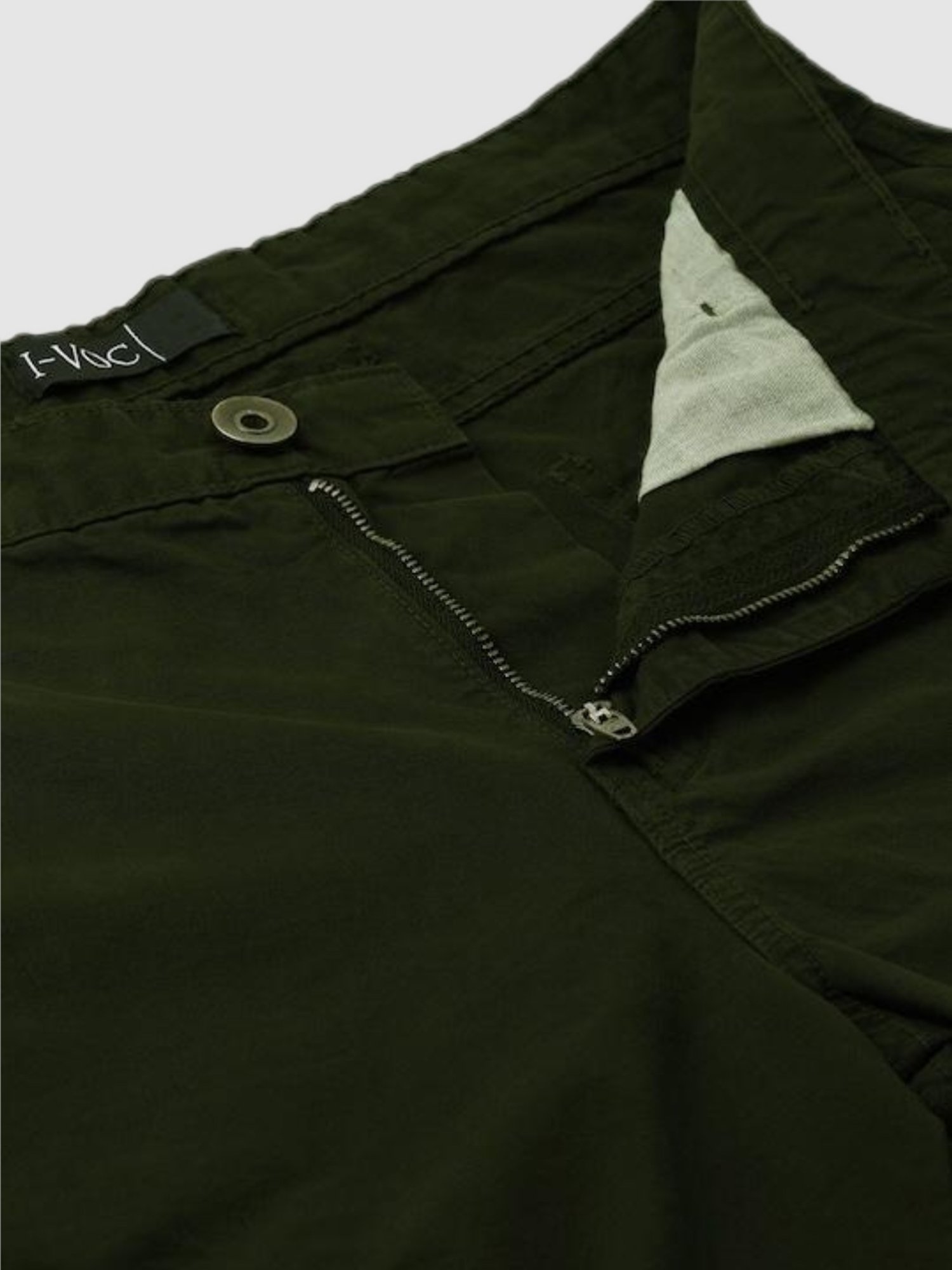 IVOC Dark Green Slim Fit Cotton Cargo Shorts