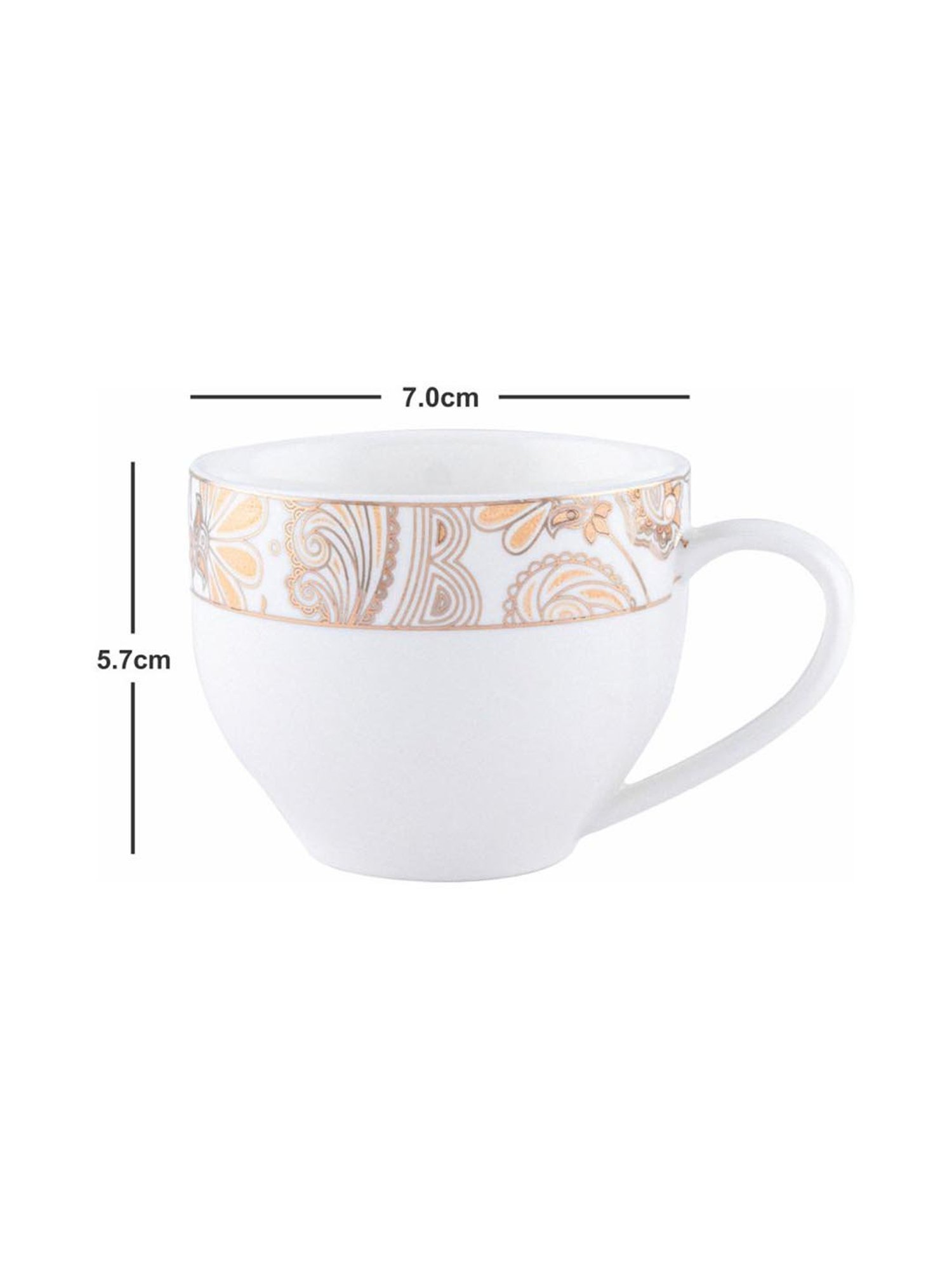 White Gold White & Gold Porcelain 12 Piece Tea Set