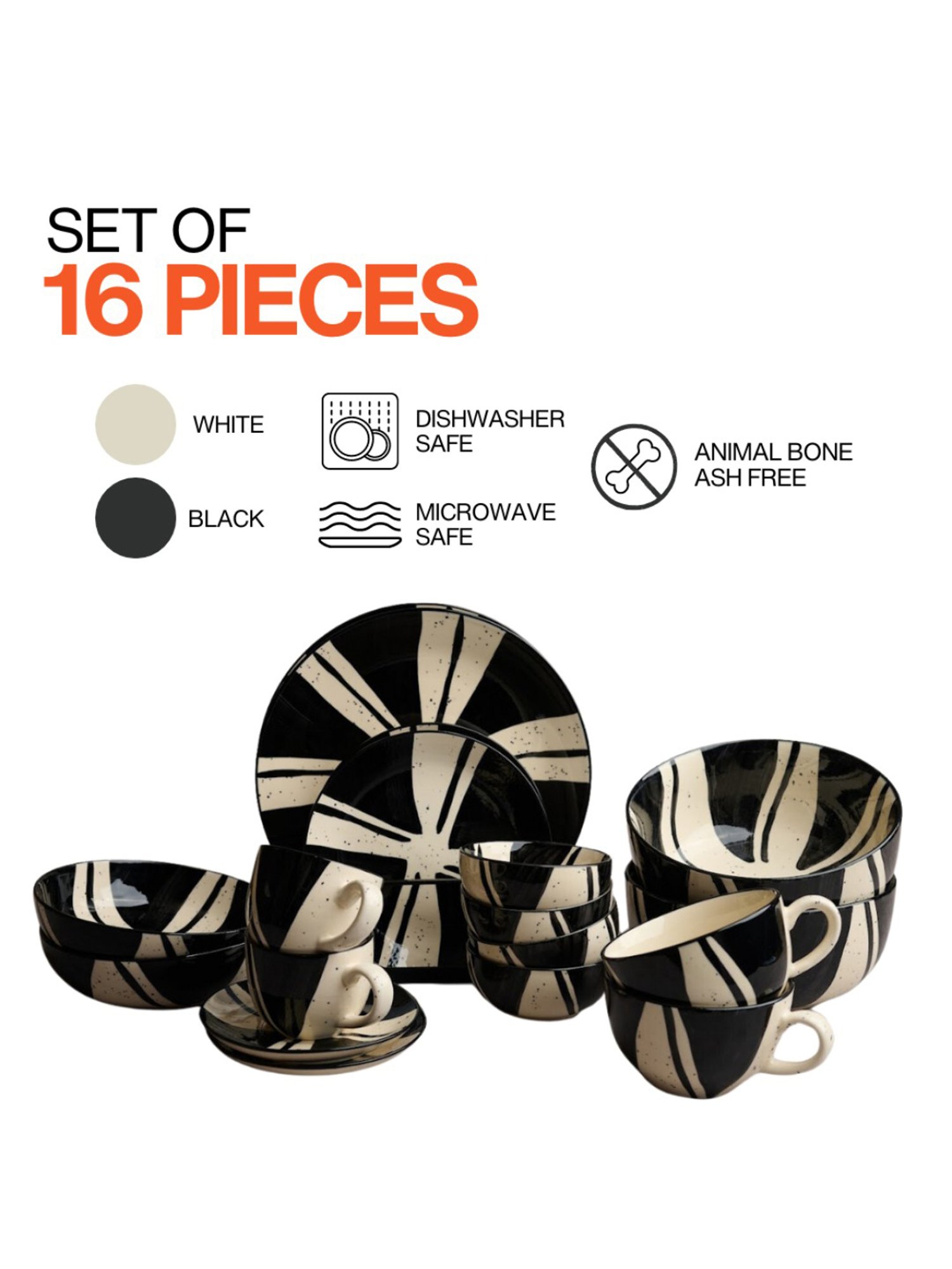 BlackCarrot Ceramic Dinner Set for Couple