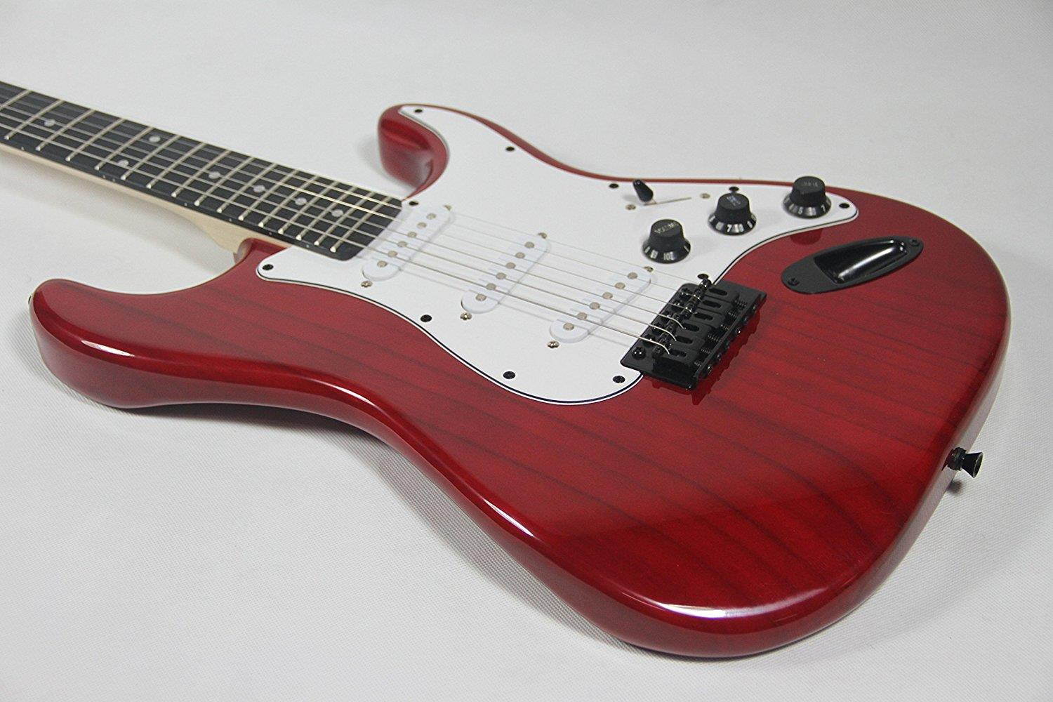 LyxPro Electric Guitar with 20w Amp, Package Includes All Accessories, Digital Tuner, Strings, Picks, Tremolo Bar, Shoulder Strap, and Case Bag Complete Beginner Starter kit Pack Full Size