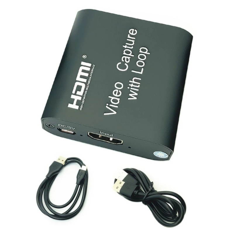 HDMI Capture Card Video Capture Device Video Capture Loop Out 4K 1080P USB 2.0 Game Record Live Streaming Box for PS4 HD Camera
