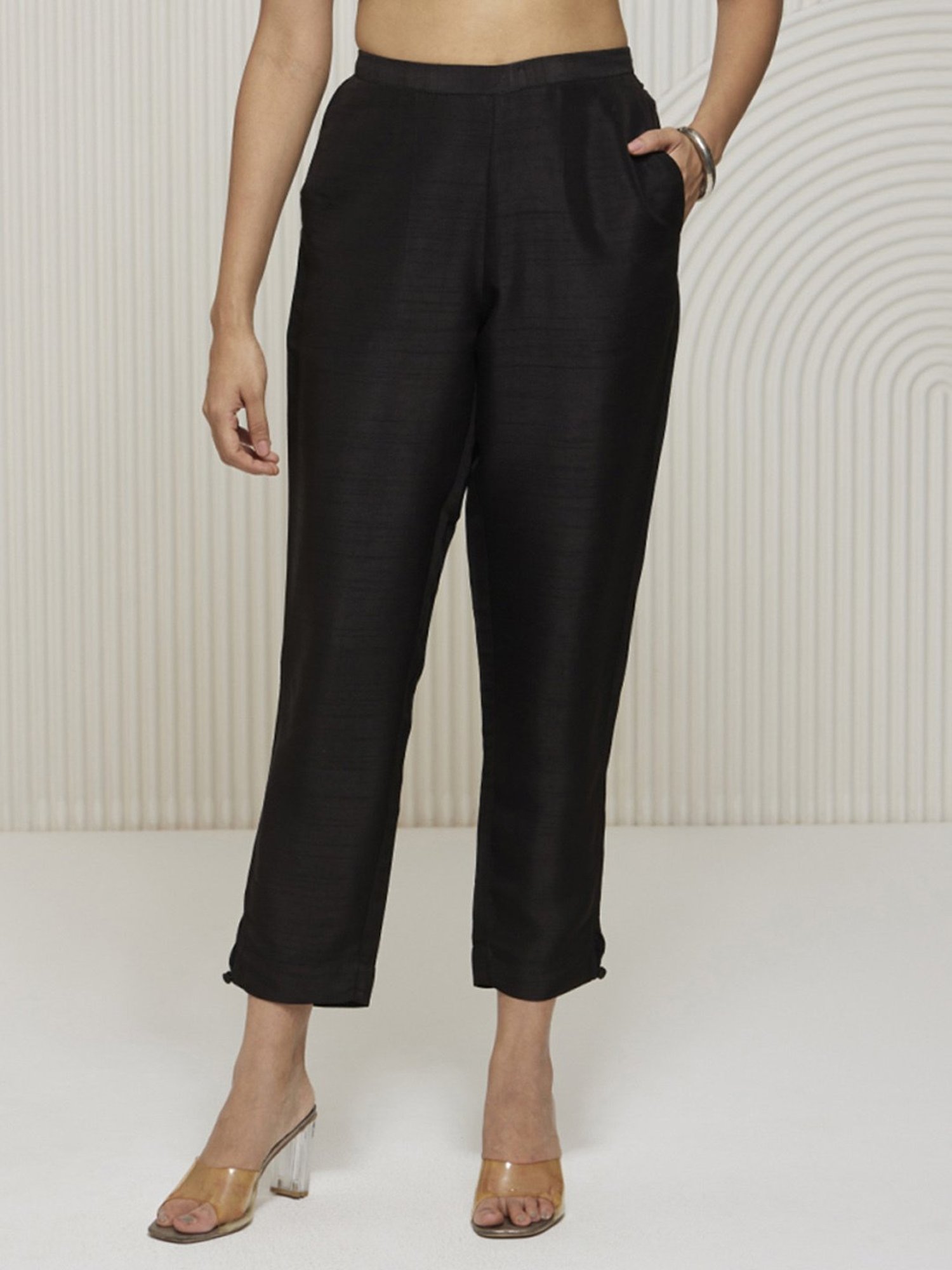 Artagai Jet Set Elevated Basics Slim Pants with Side Slit and Buttons