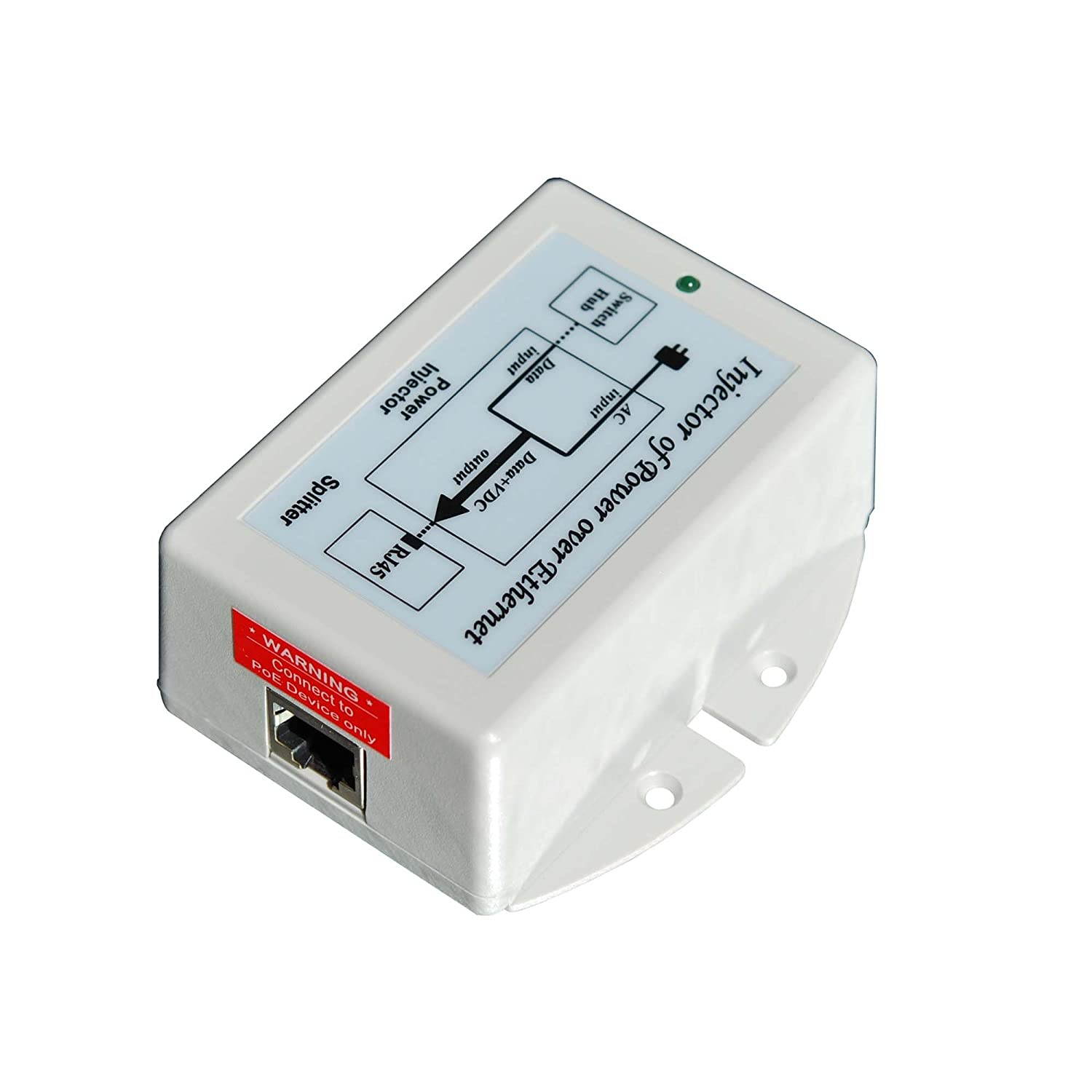 Tycon Systems TP-POE-24G 24W Gigabit POE Power Inserter - US Power Cord44; 24V