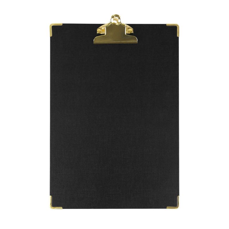 9" x 13" Textured Black Clipboard with Gold Accents - greenroom