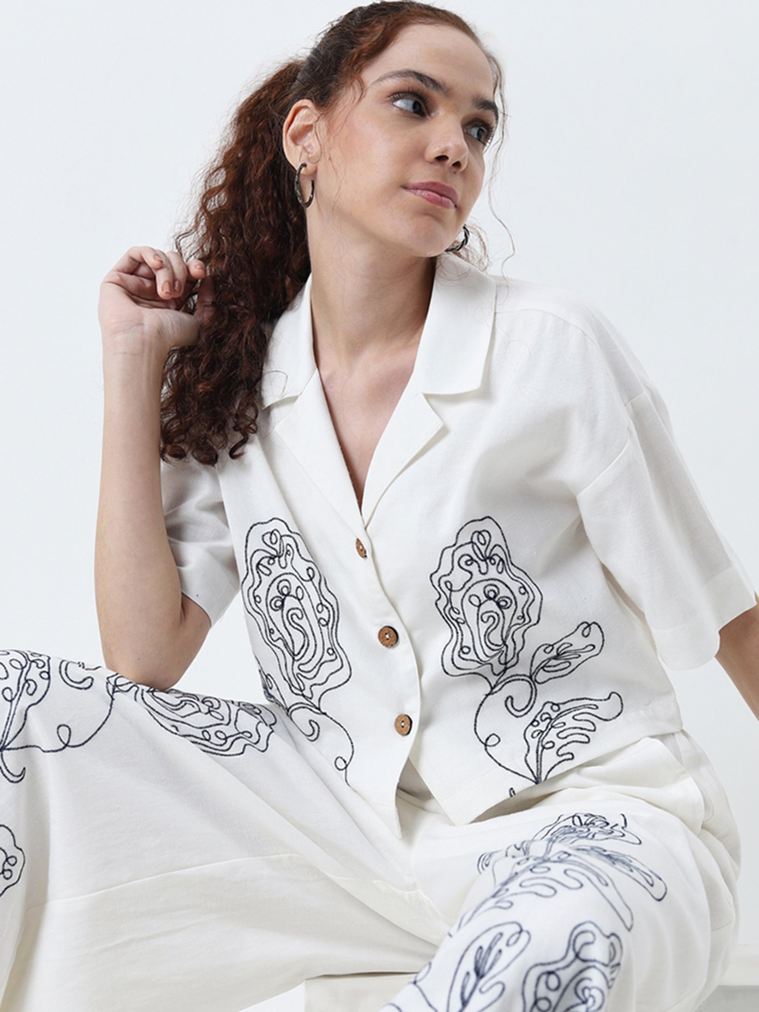 Annabelle by Pantaloons Black Polka Dots Shirt