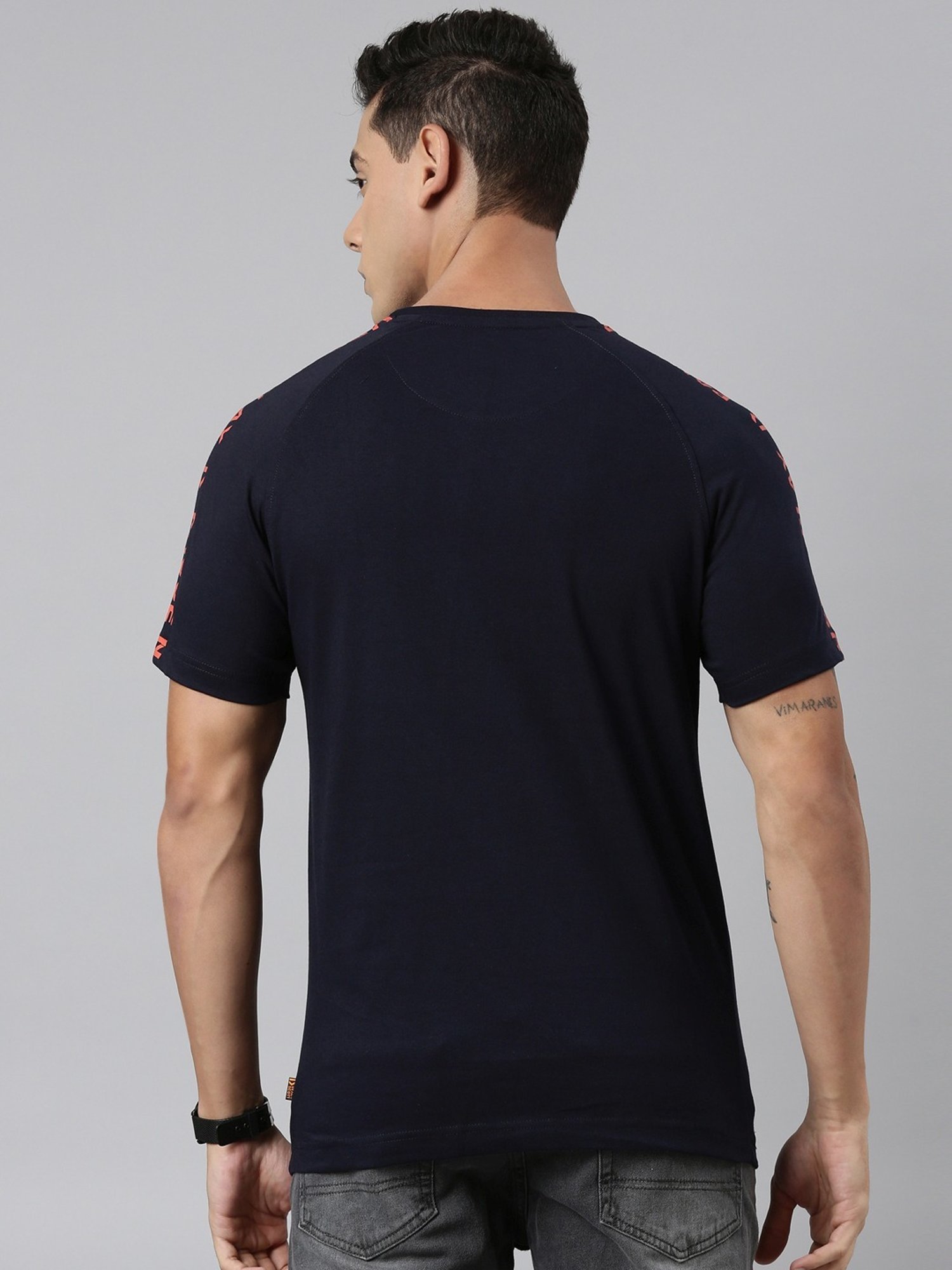 Dixcy Scott Maximus Blue Cotton Regular Fit T-Shirt