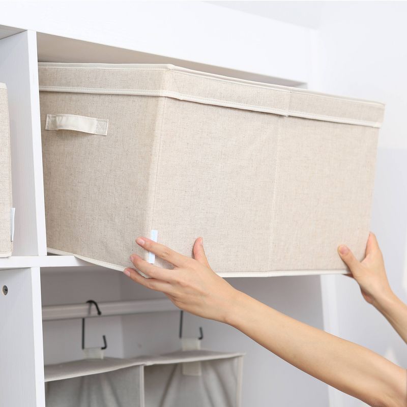 StorageWorks 65L Fabric Storage Bin Lid and Window Sandstone