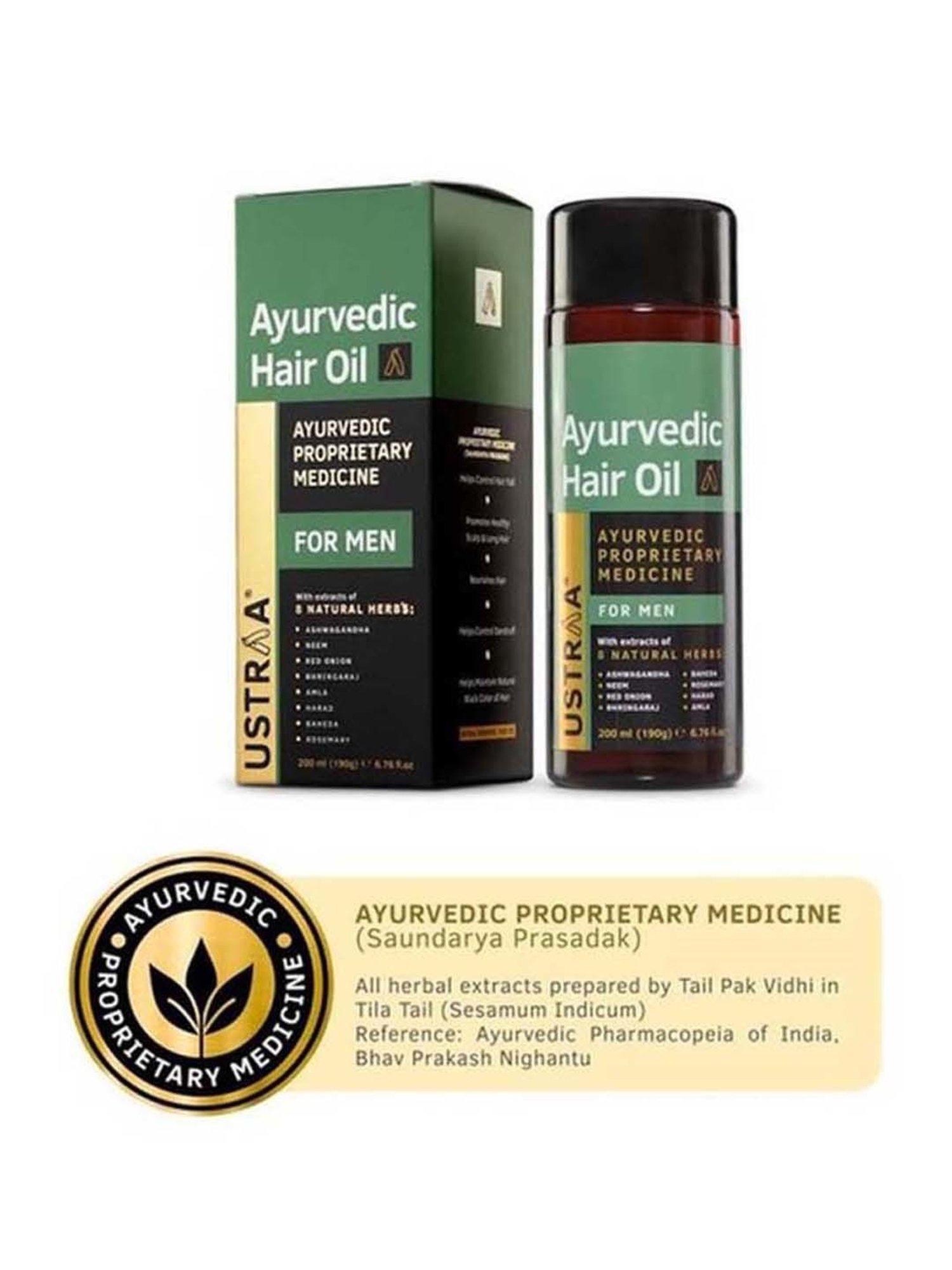 Ustraa Ayurvedic Beard Growth Oil & Hair Growth Vitalizer Combo