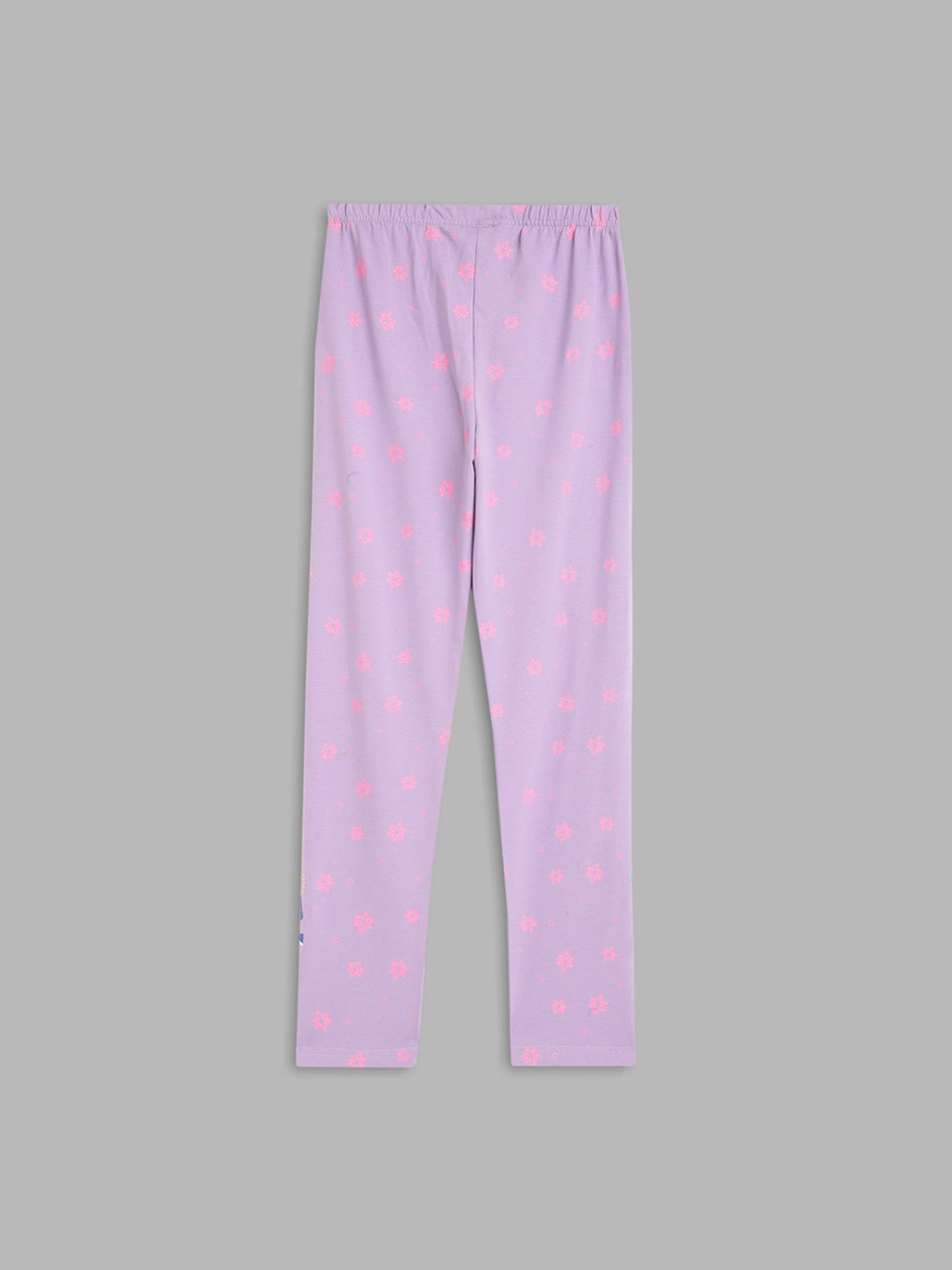 Blue Giraffe Girls Purple Printed Leggings