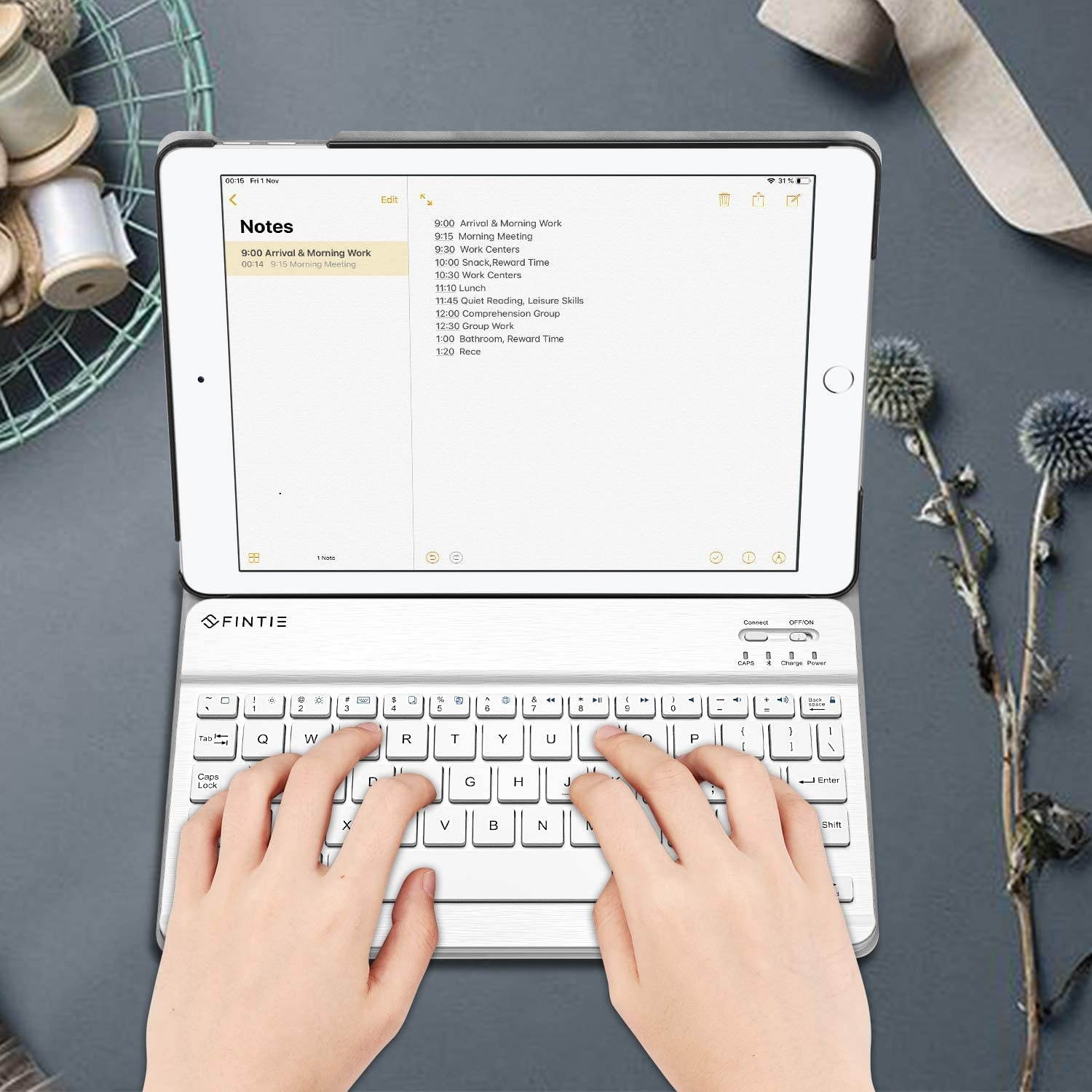 Fintie Keyboard Case for iPad 9.7 2018/2017 / iPad Air 2 / iPad Air - Slim Shell Stand Cover w/Magnetically Detachable Wireless Bluetooth Keyboard for iPad 6th / 5th Gen, Rose Gold