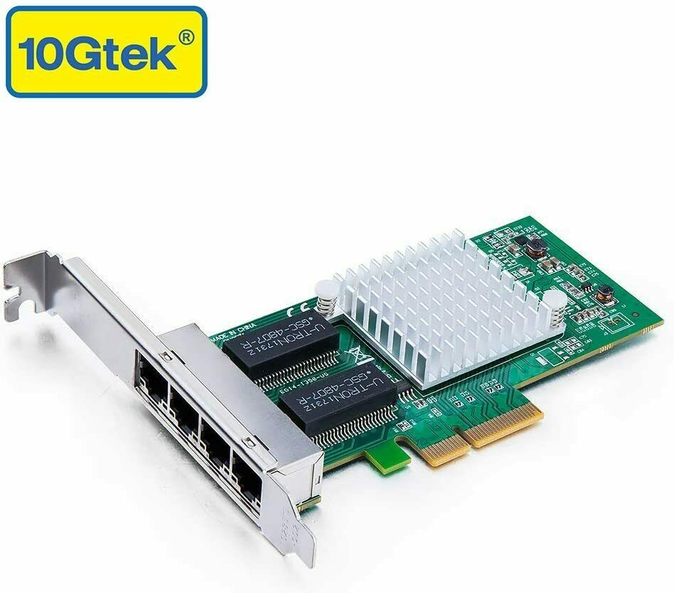 1.25G Gigabit Ethernet Converged Network Adapter (NIC) with Intel 350 Chip, Quad Copper RJ45 Ports, PCI Express 2.1 X4, Compare to Intel I350-T4
