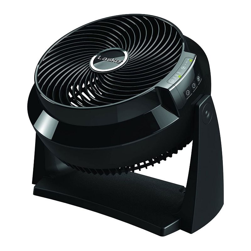 Lasko 3637 Air Flexor Remote Control 3-Speed High Velocity Standing Pivoting Floor Fan with Wall Mount, 7 Hour Timer, and Removable Front Grill, Black
