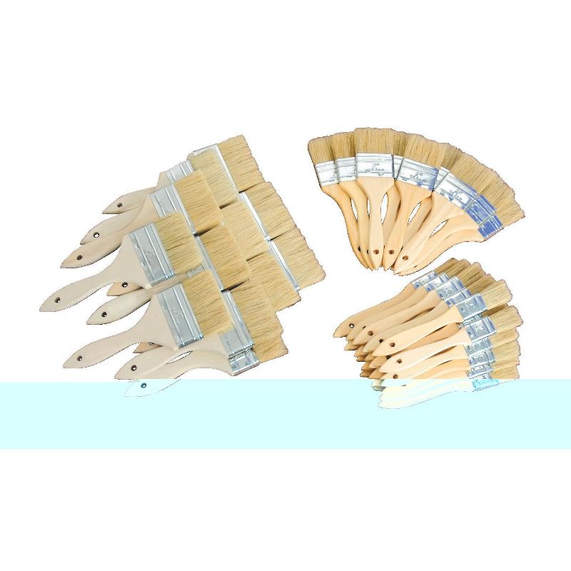 Jack Richeson Standard White Bristle Utility Brush Assortment, Assorted Size, set of 48