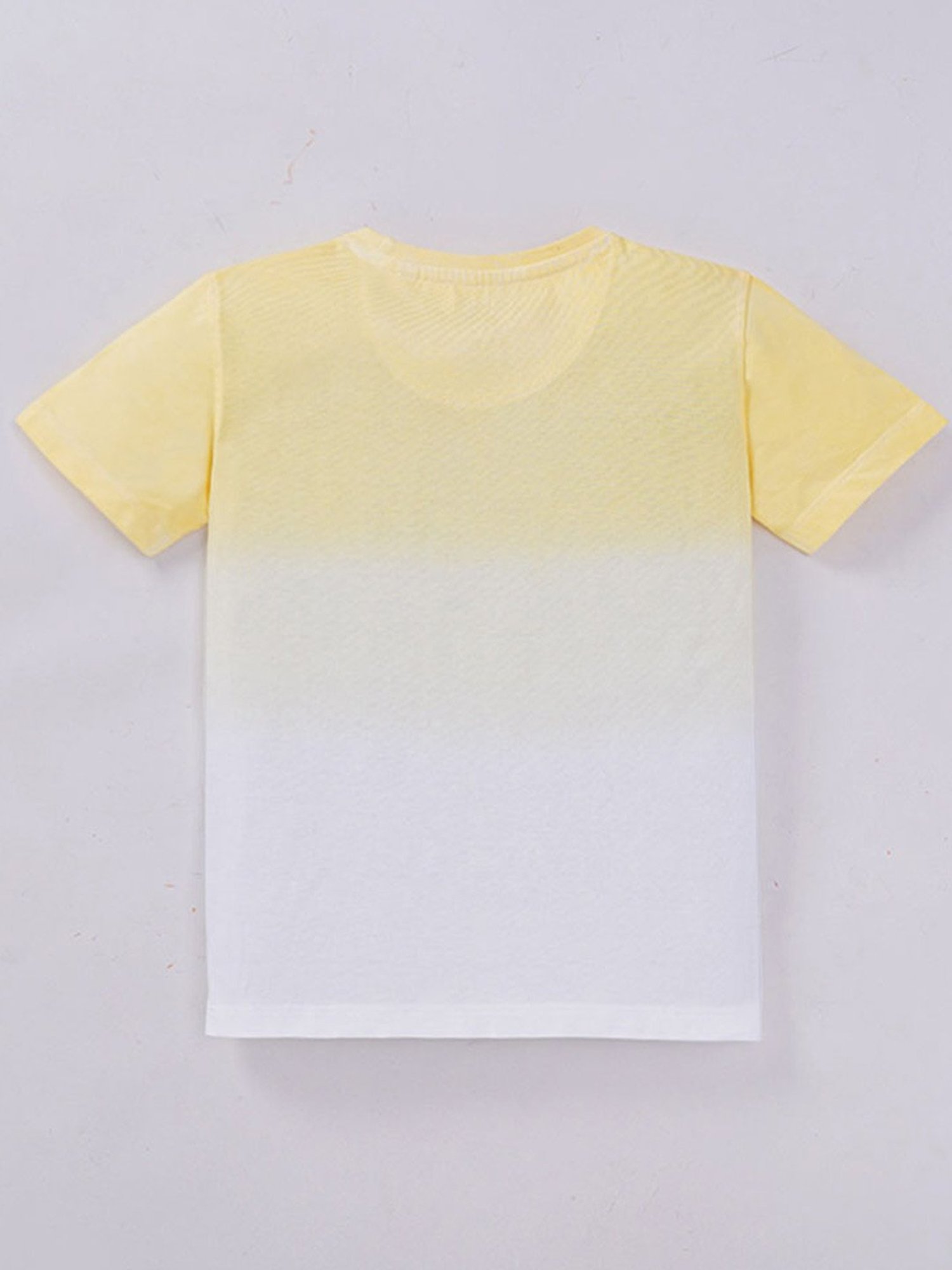 Ed-a-Mamma Kids Yellow & White Cotton Printed T-Shirt