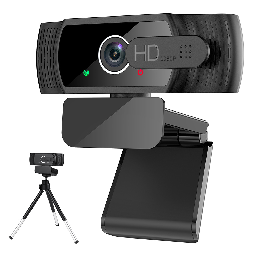 TROPRO TW5 1080P Webcam with Microphone, Full HD PC / Laptop Web Camera with Tripod, Automatic Light Correction, USB 2.0 Plug & Play for Live Streaming, Video Calls, Online Lessons, Conference, Games
