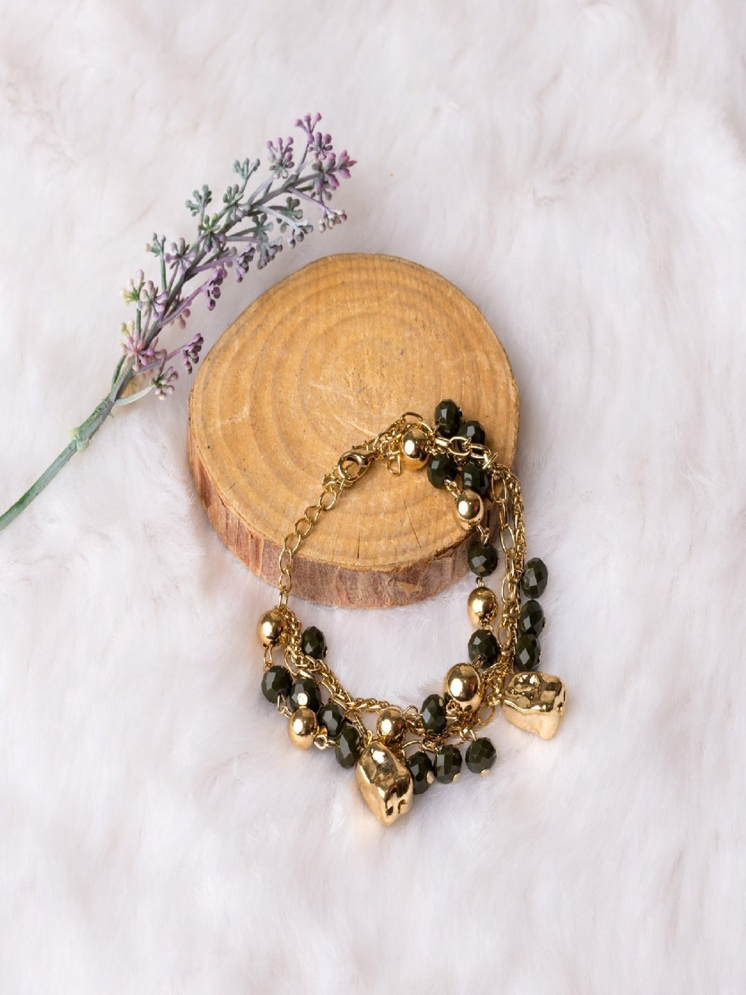 Jewelz Black Beads Stylish Bracelets for Women