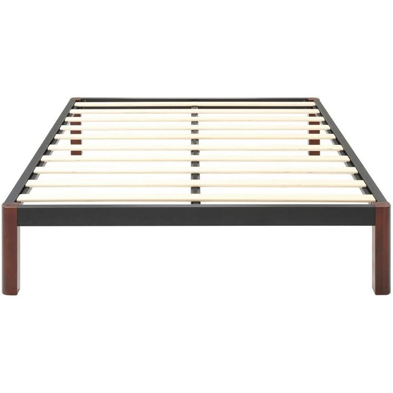 Classic Brands DeCoro Devon Modern Style Wood Slat and Metal Platform Bed Frame with 14 Inch Legs and No Box Spring Required, Queen Size