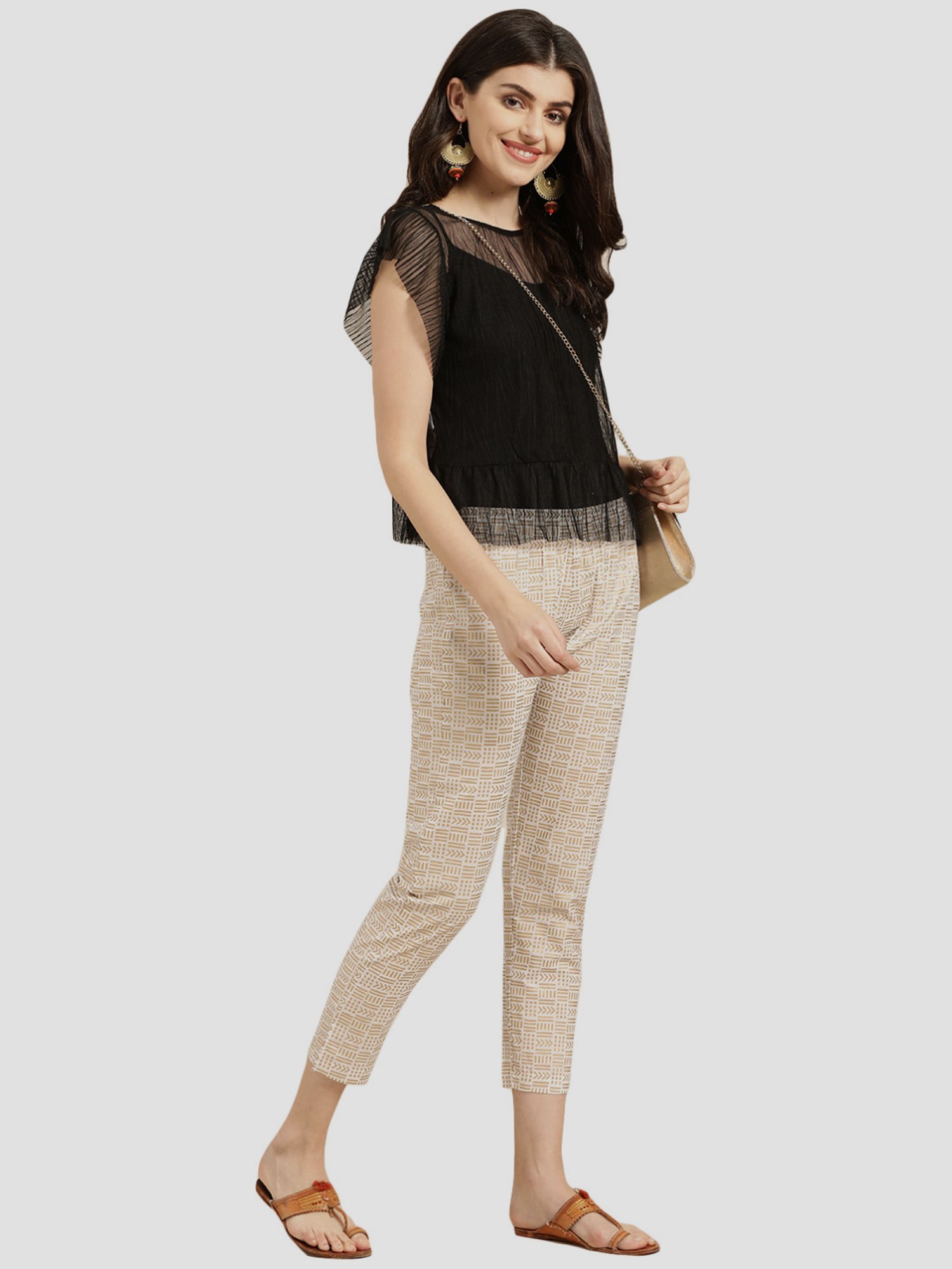 KSUT White Printed Pants