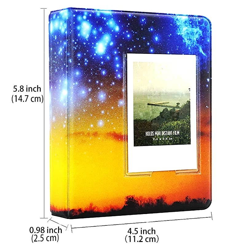 2x3 Inch Photo Paper Film Album Set for Fujifilm Instax Mini Camera Polaroid Snap Z2300 SocialMatic Instant Cameras Zip Instant Printer Starry Sky2 64 Pockets