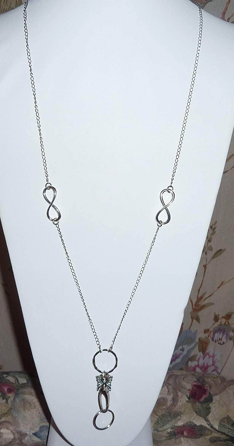 Message Inspirational Charm, Hidden Hollow Beads Fashion Lanyard Necklace, Women's super strong chain lanyard for ID badge holder and keys, 34" long (Be still and know that I am God)