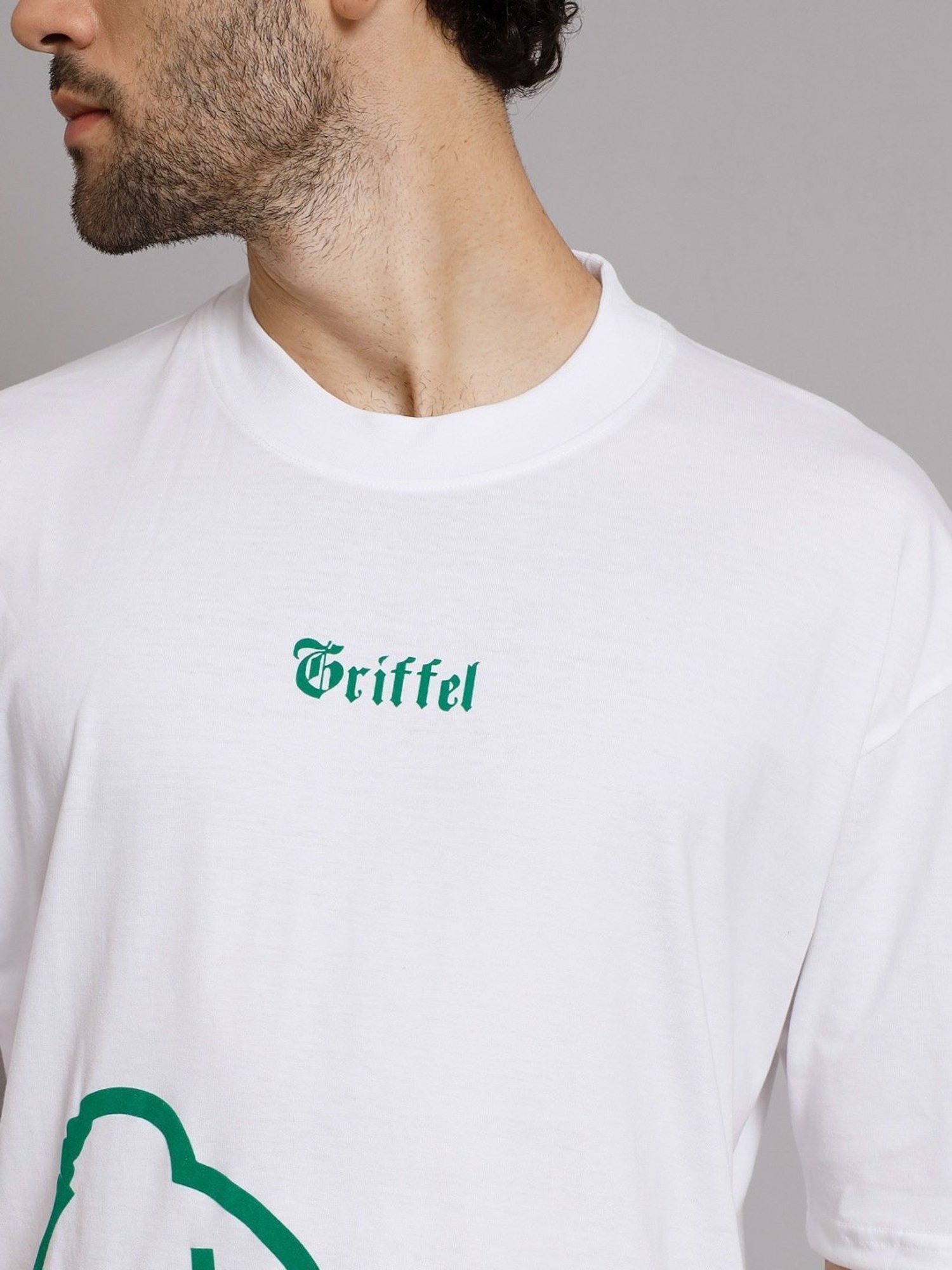 Griffel White Cotton Loose Fit Printed Co-Ord Set