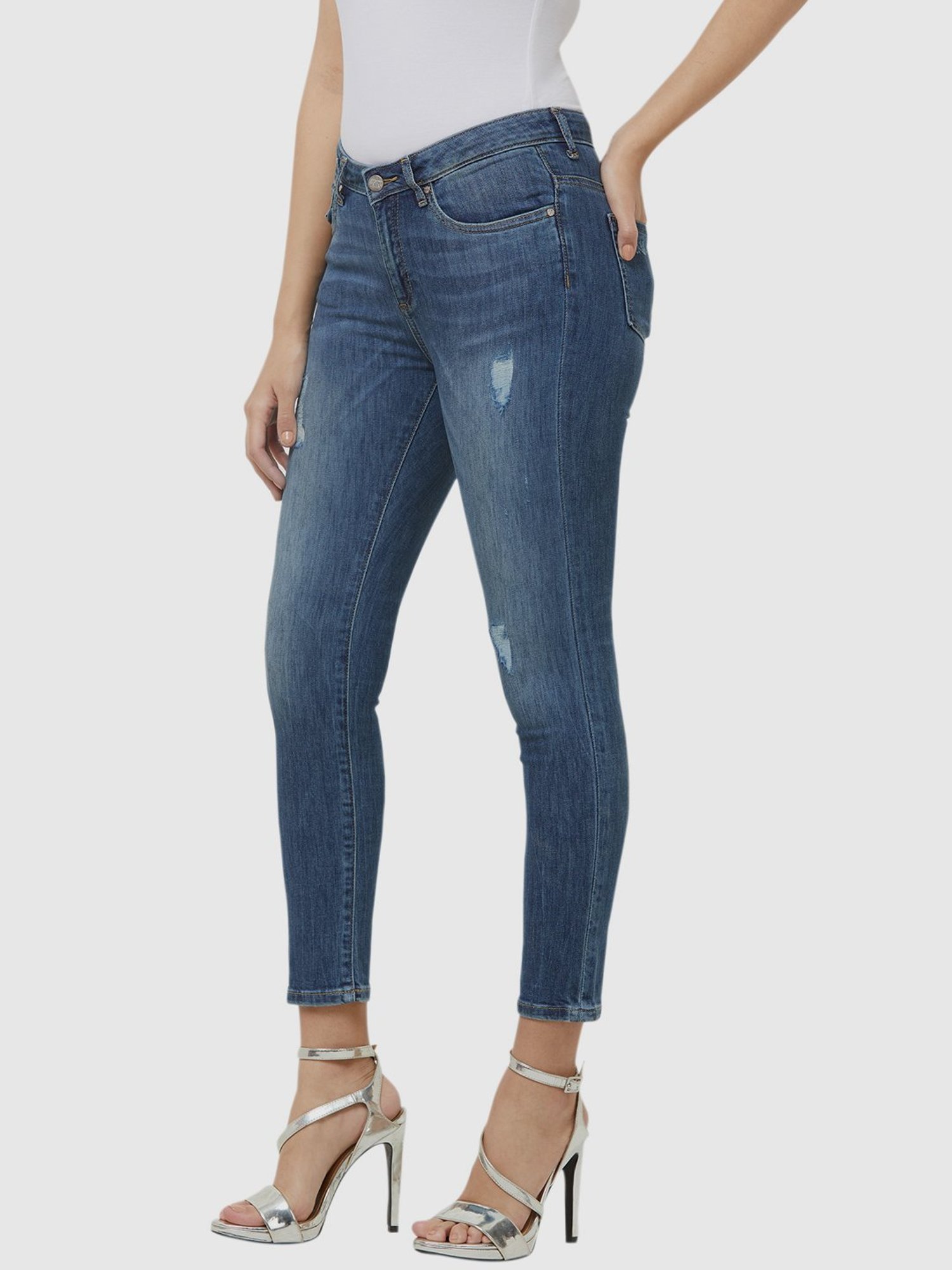 Fusion Beats Blue Cotton Mid Rise Jeans