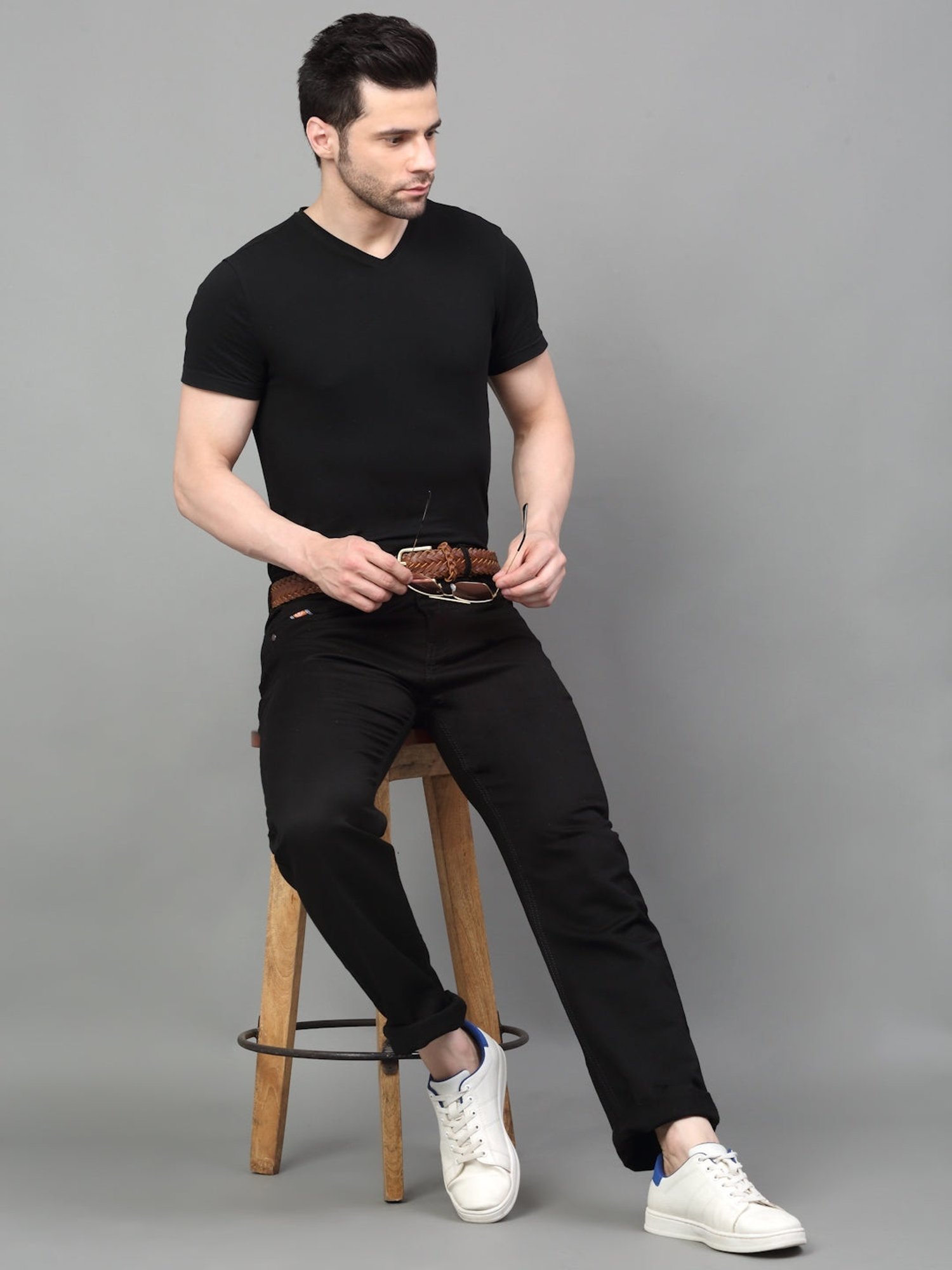 Louis Stitch Black Comfort Fit Jeans