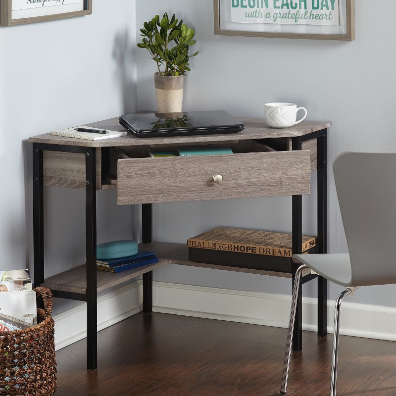 Seneca XX Corner Desk Black/Gray - Buylateral