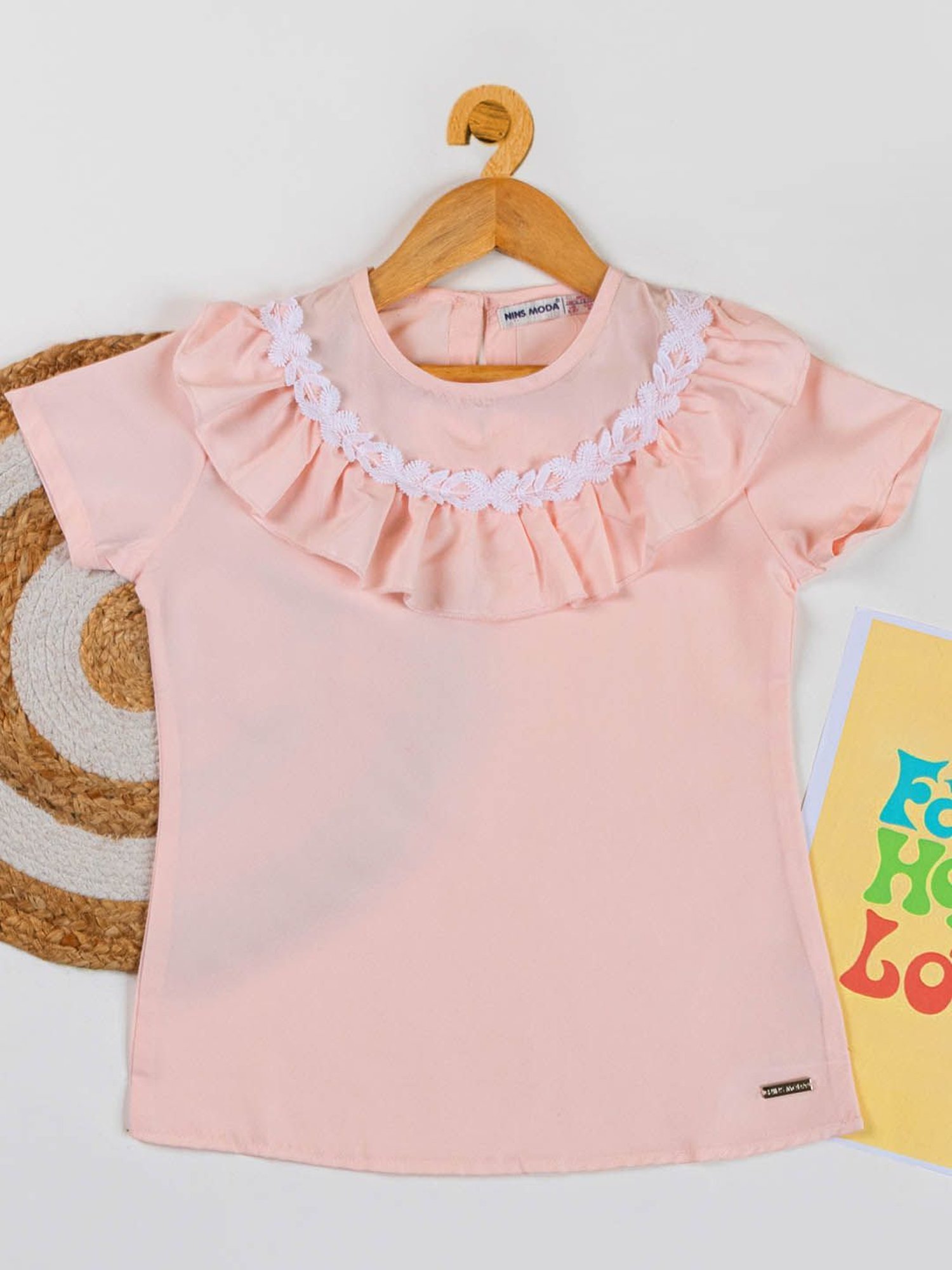 NINS MODA Kids Peach Solid Top