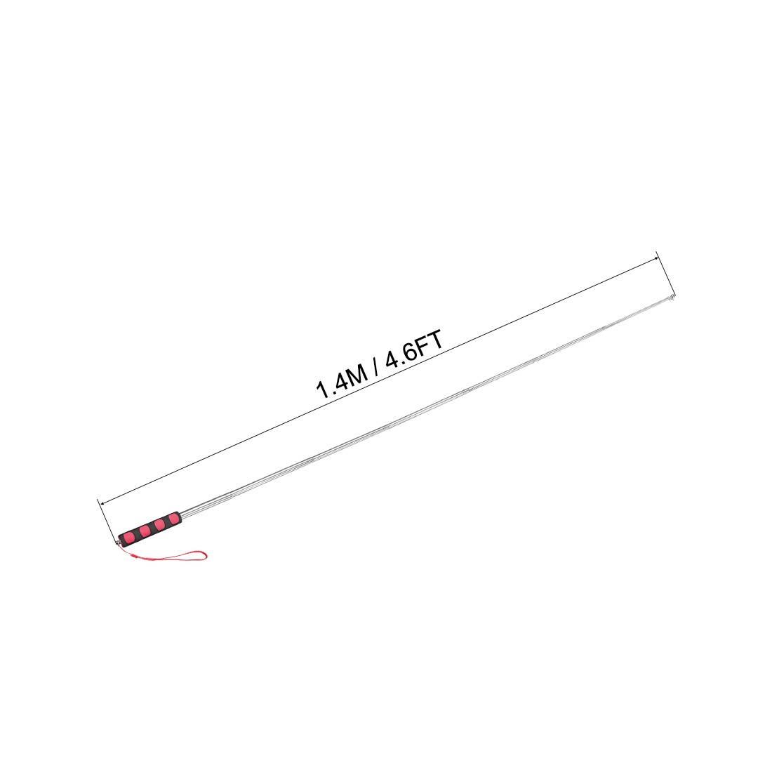 4.6ft/1.4m Telescopic Handheld Flagpoles Stainless Steel Guide Flag Pole Sponge Handle Teaching Pointer for Tour Guides and Teachers Red 3pcs