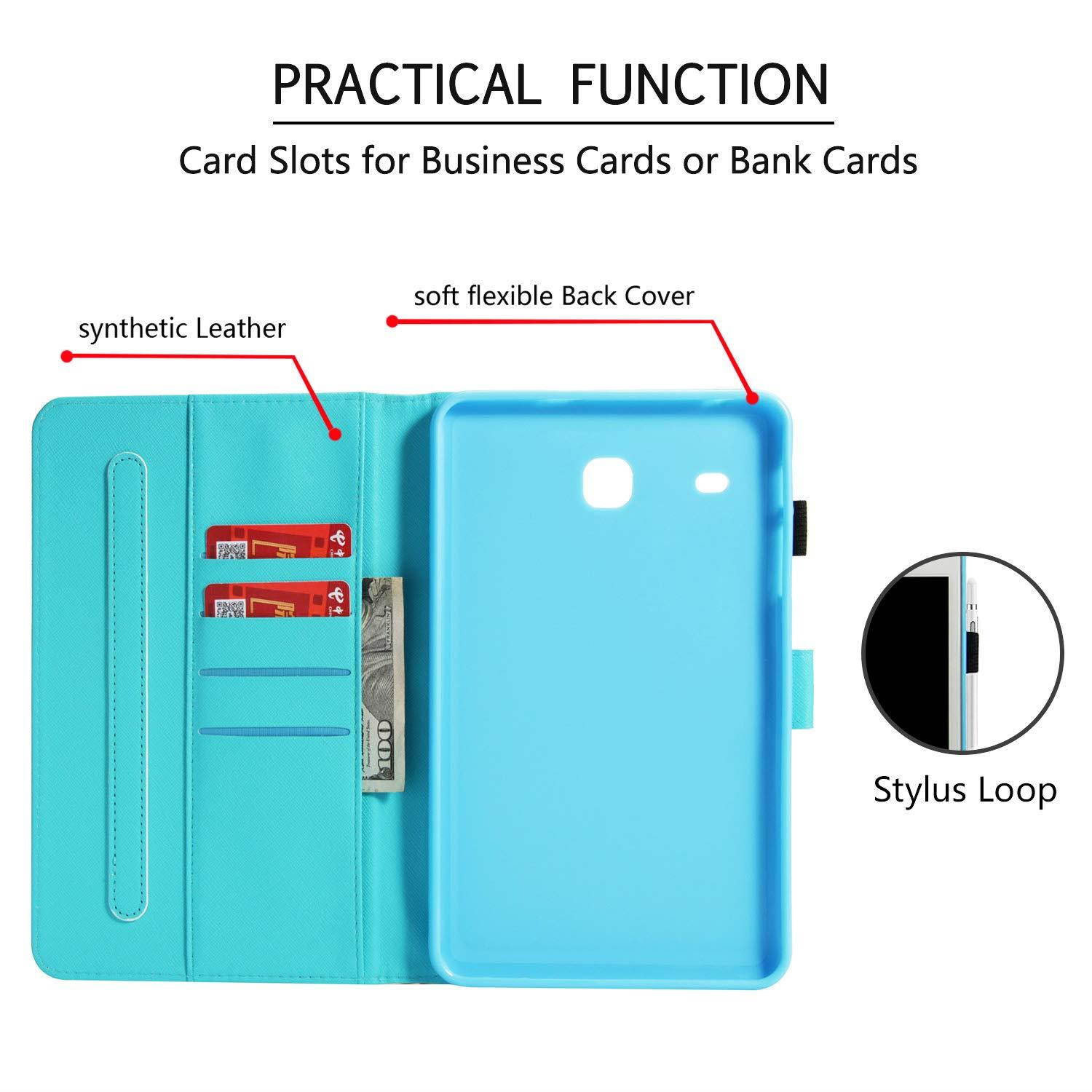 UUcovers Samsung Galaxy Tab E 8.0 Inch T377 Case, Slim Lightweight PU Leather AUTO Wake/Sleep Folio Smart Wallet Case with Cards/Cash Holder for SM-T375/ T377-Paris Tower