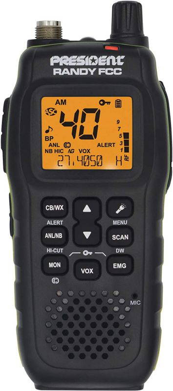 President Randy FCC Handheld or Mobile CB Radio with Weather Channel and Alerts