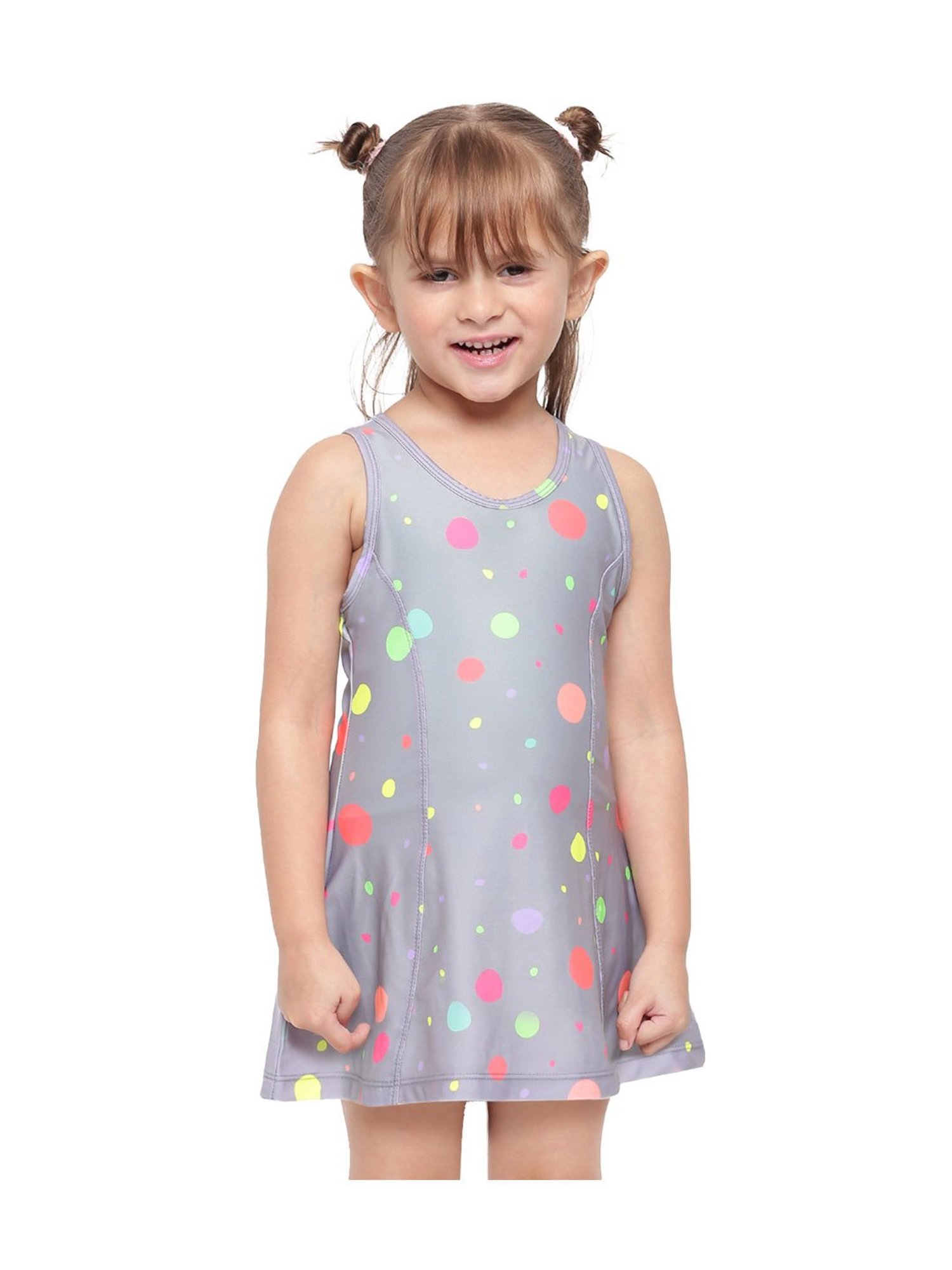 IO Kids Grey Printed Dress