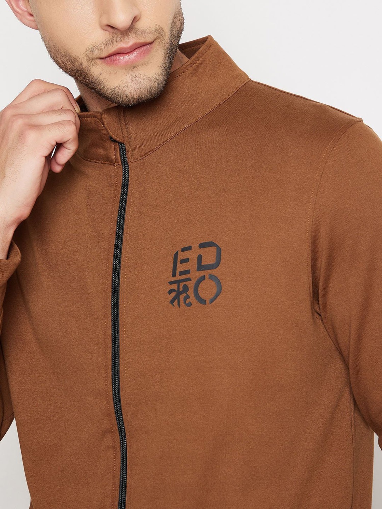 EDRIO Brown Regular Fit Tracksuit