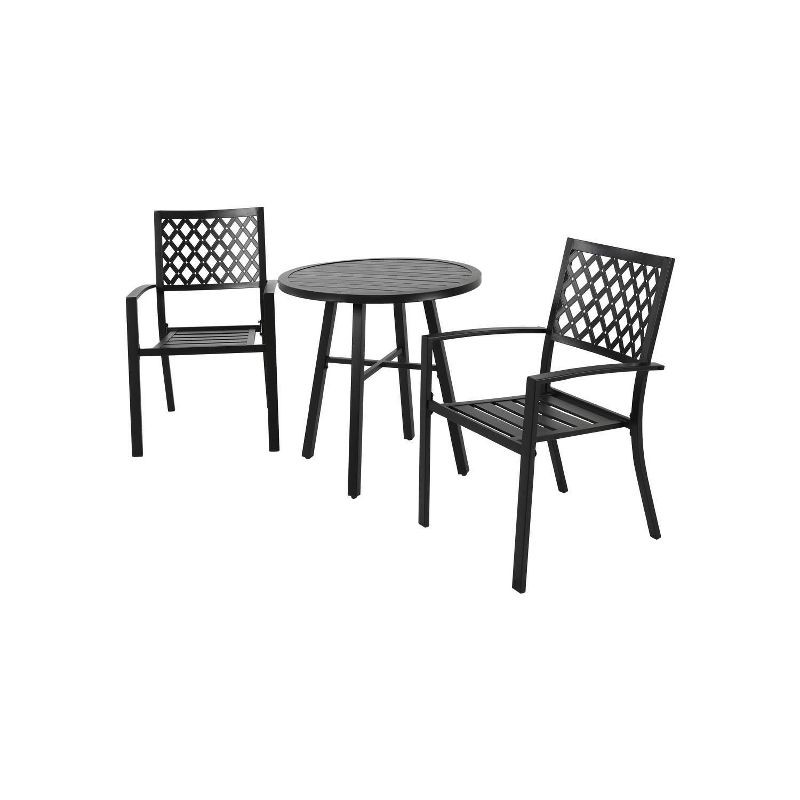 3pc Iron Dining Set Without Cushions - Nuu Garden