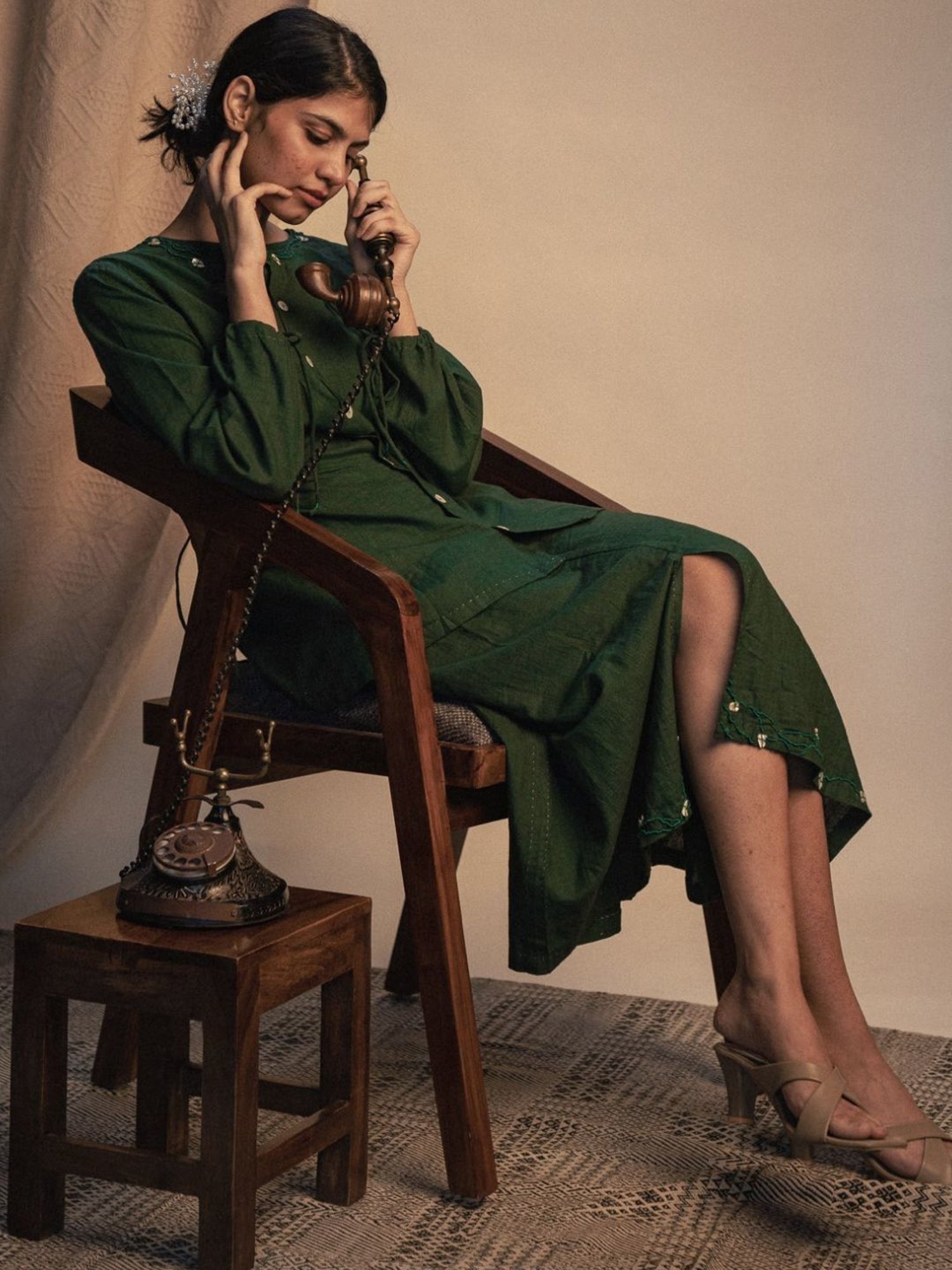 Lafaani Green Rewind Flared Skirt