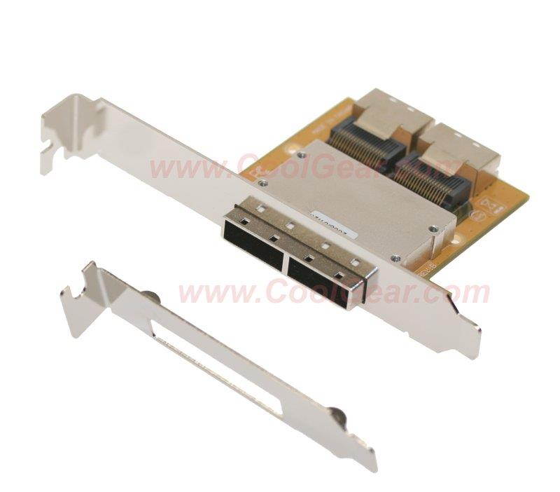 Coolgear Mini SAS Host PCI Adapter Bracket SFF-8087-SFF-8088 36Hx2-26TX2