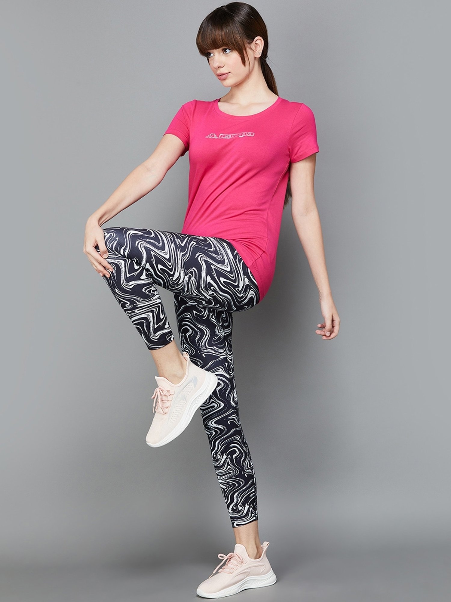 KAPPA Pink Cotton Printed Sports T-Shirt