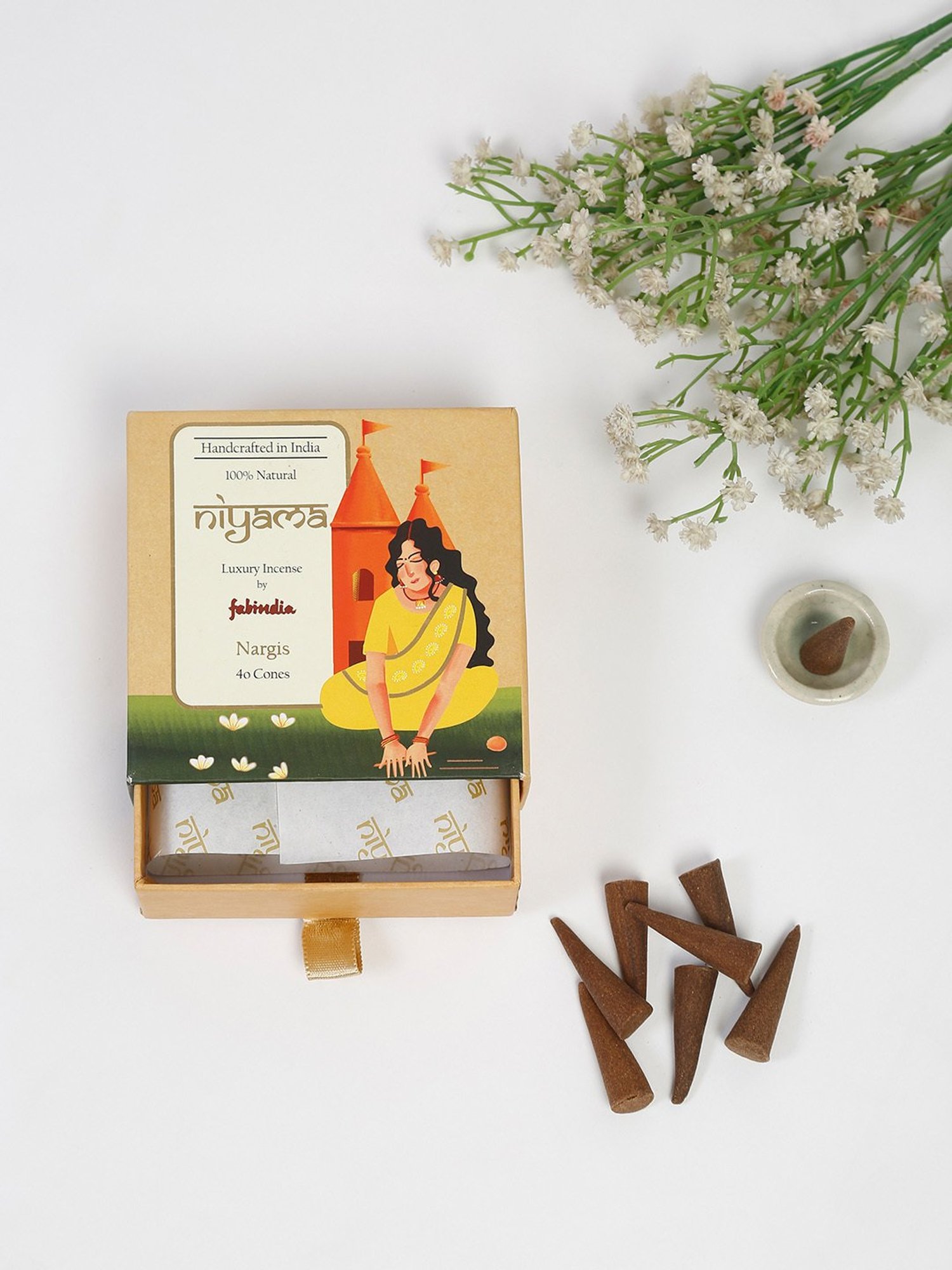 Fabindia Home Niyama Brown Wood Incense Cones