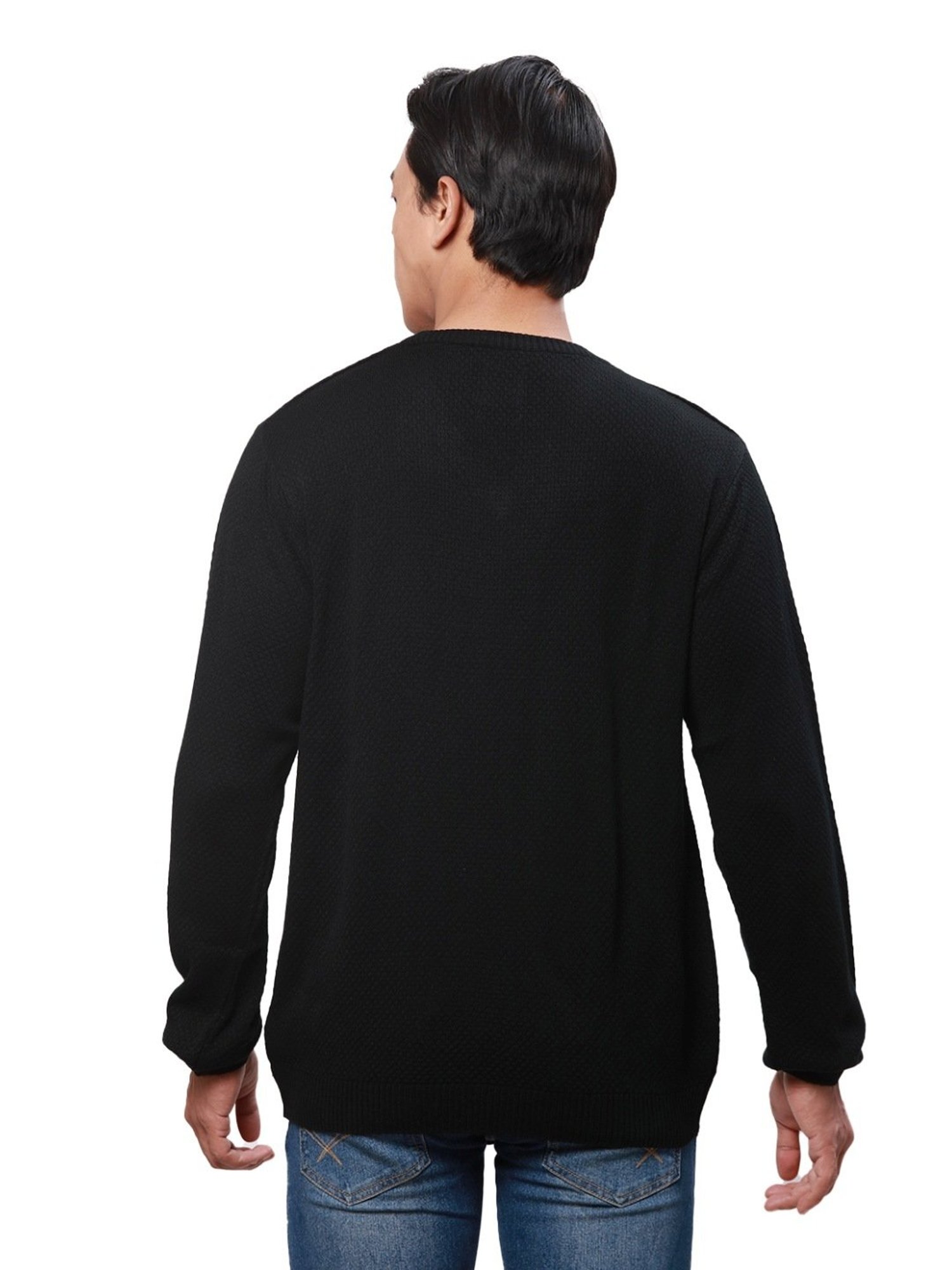 Park Avenue Black Regular Fit Sweater